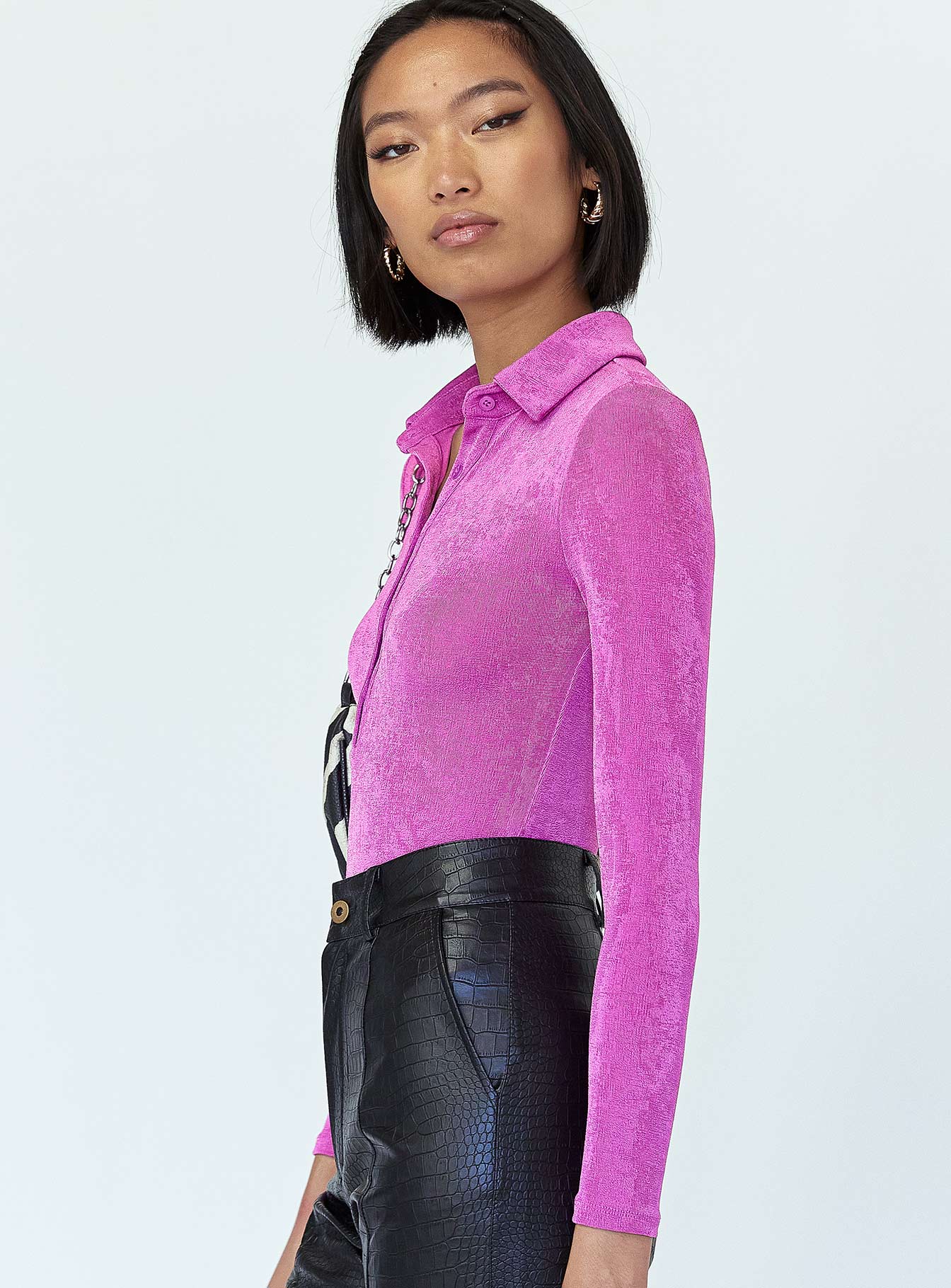 Elody Long Sleeve Bodysuit Purple - Image 3