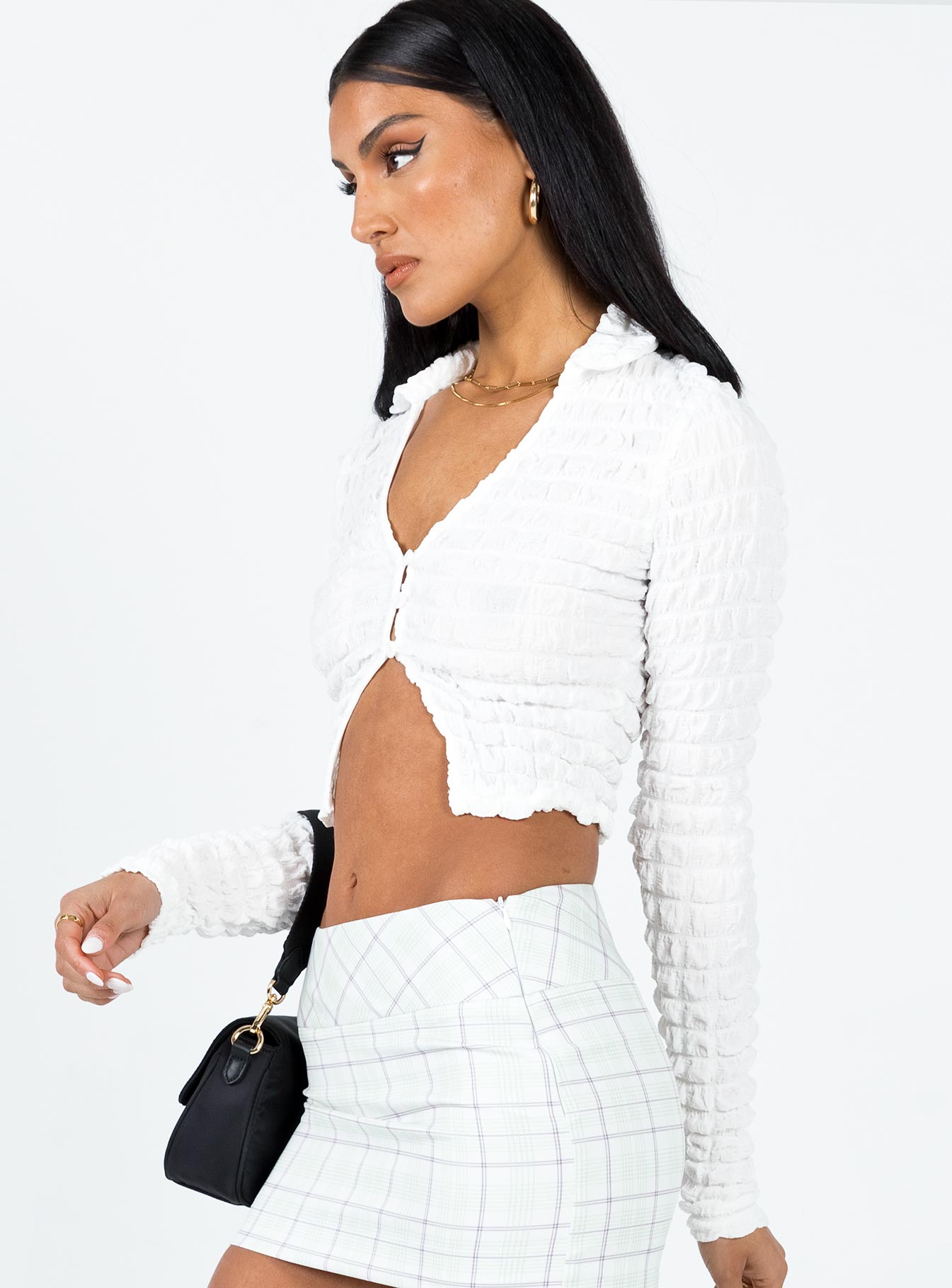 Winfrey Long Sleeve Top White - Image 4