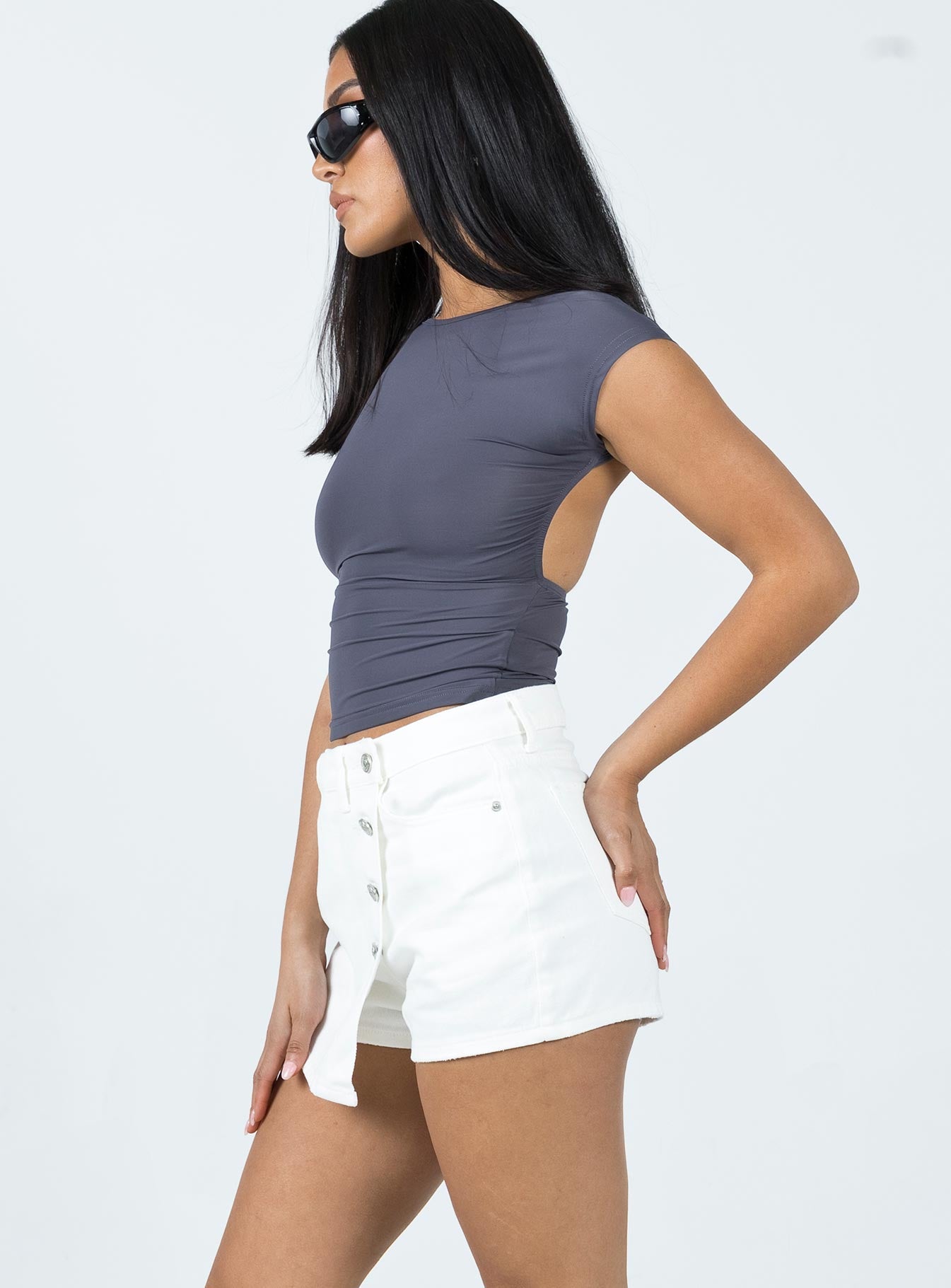 Thronton Denim Shorts White - Image 4