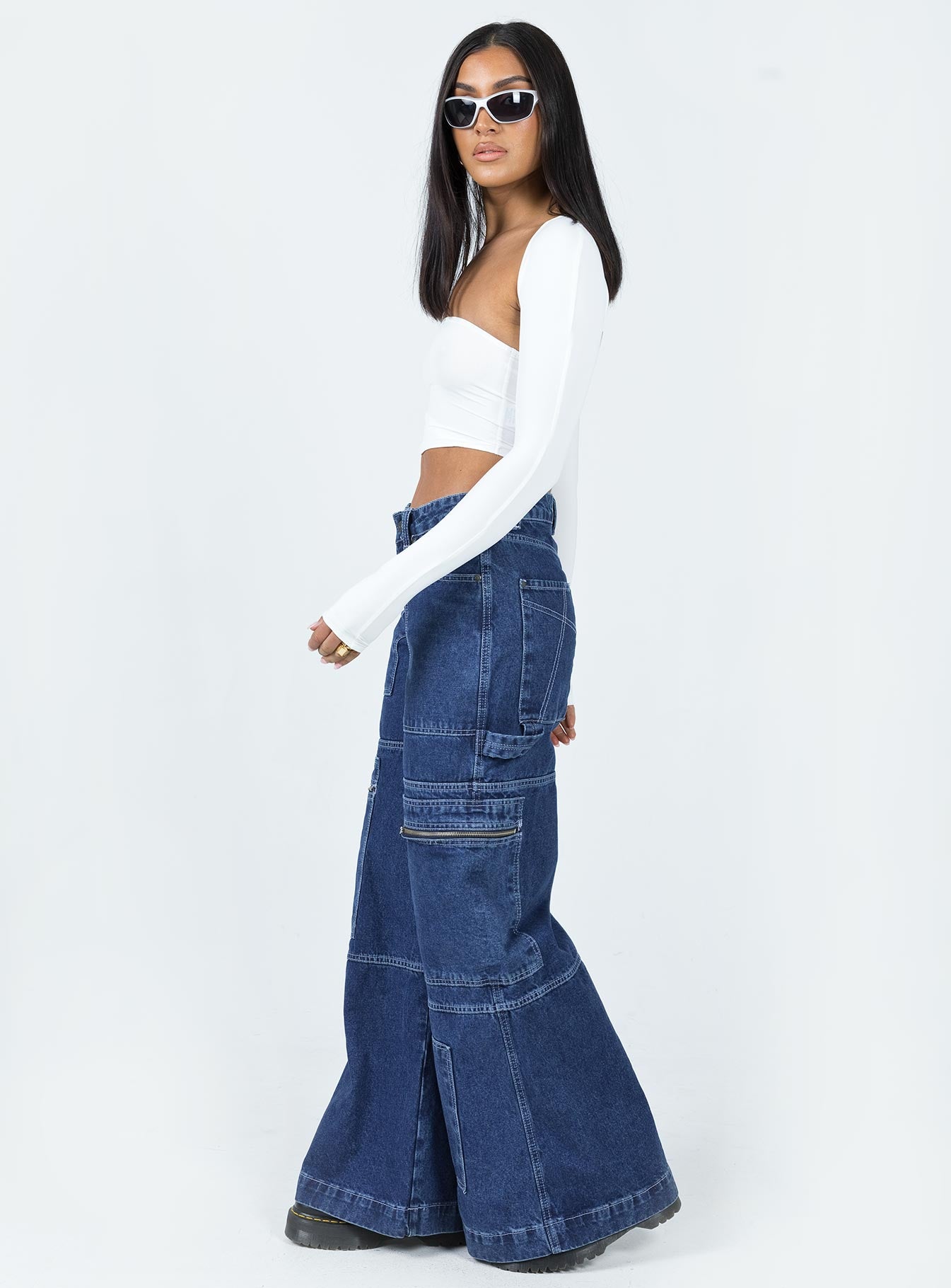 The Ragged Priest Clacker Jean Mid Blue Denim - Image 4