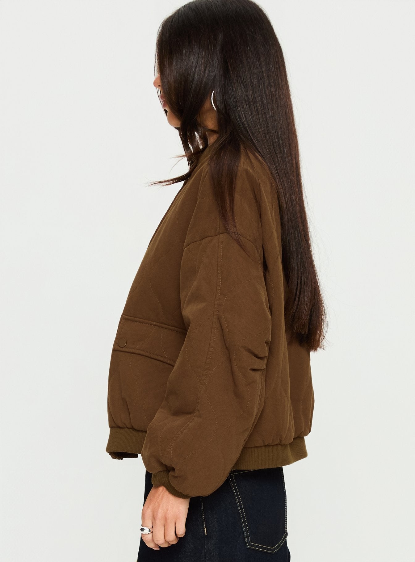 Stick Season Quilted Jacket Brown - Image 3