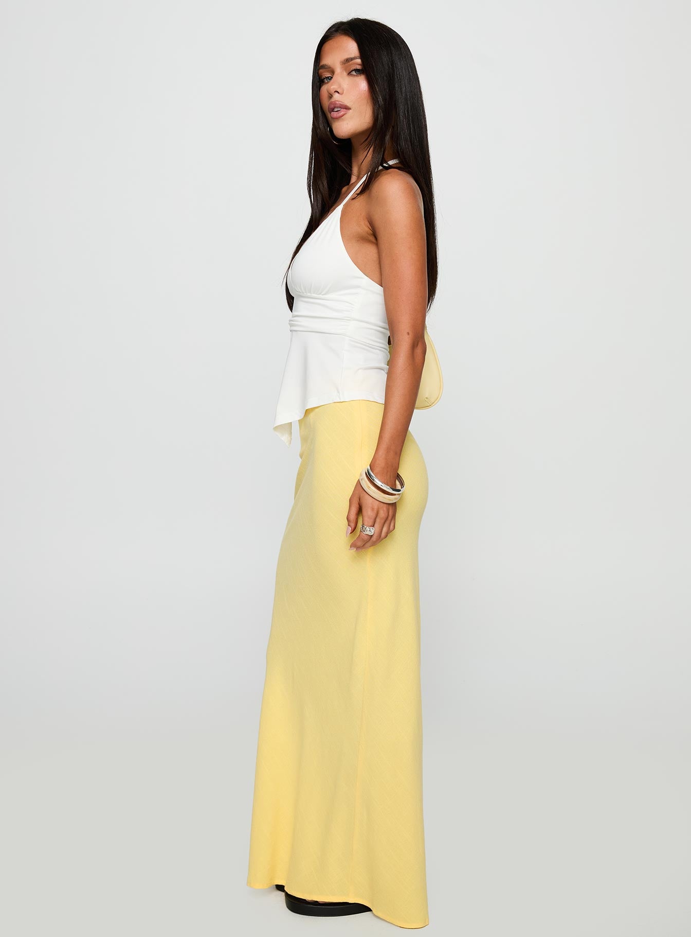 Jodie Maxi Skirt Lemon Yellow - Image 4
