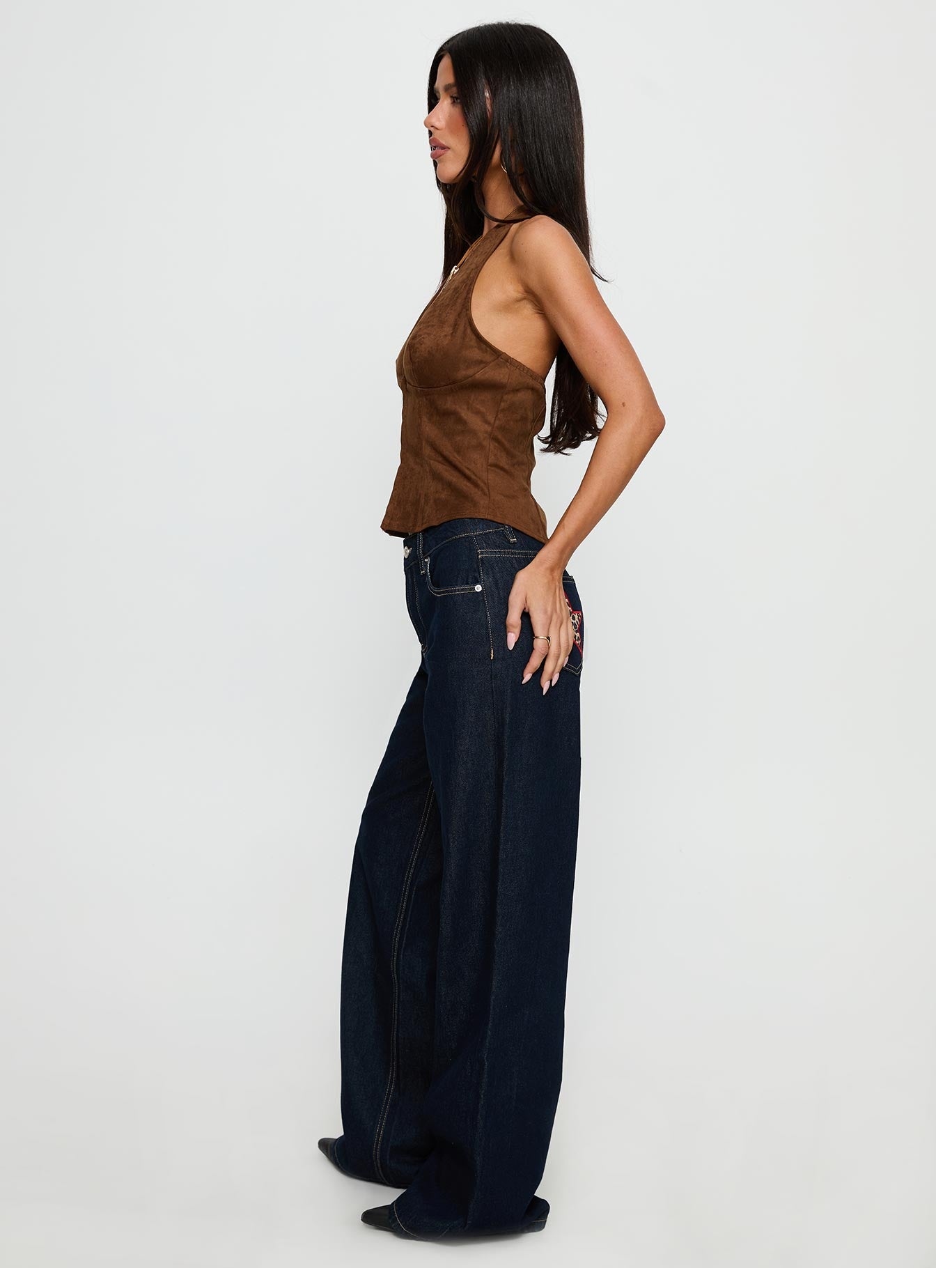 Favourite Reference Mid Rise Straight Leg Jeans Dark Indigo - Image 4