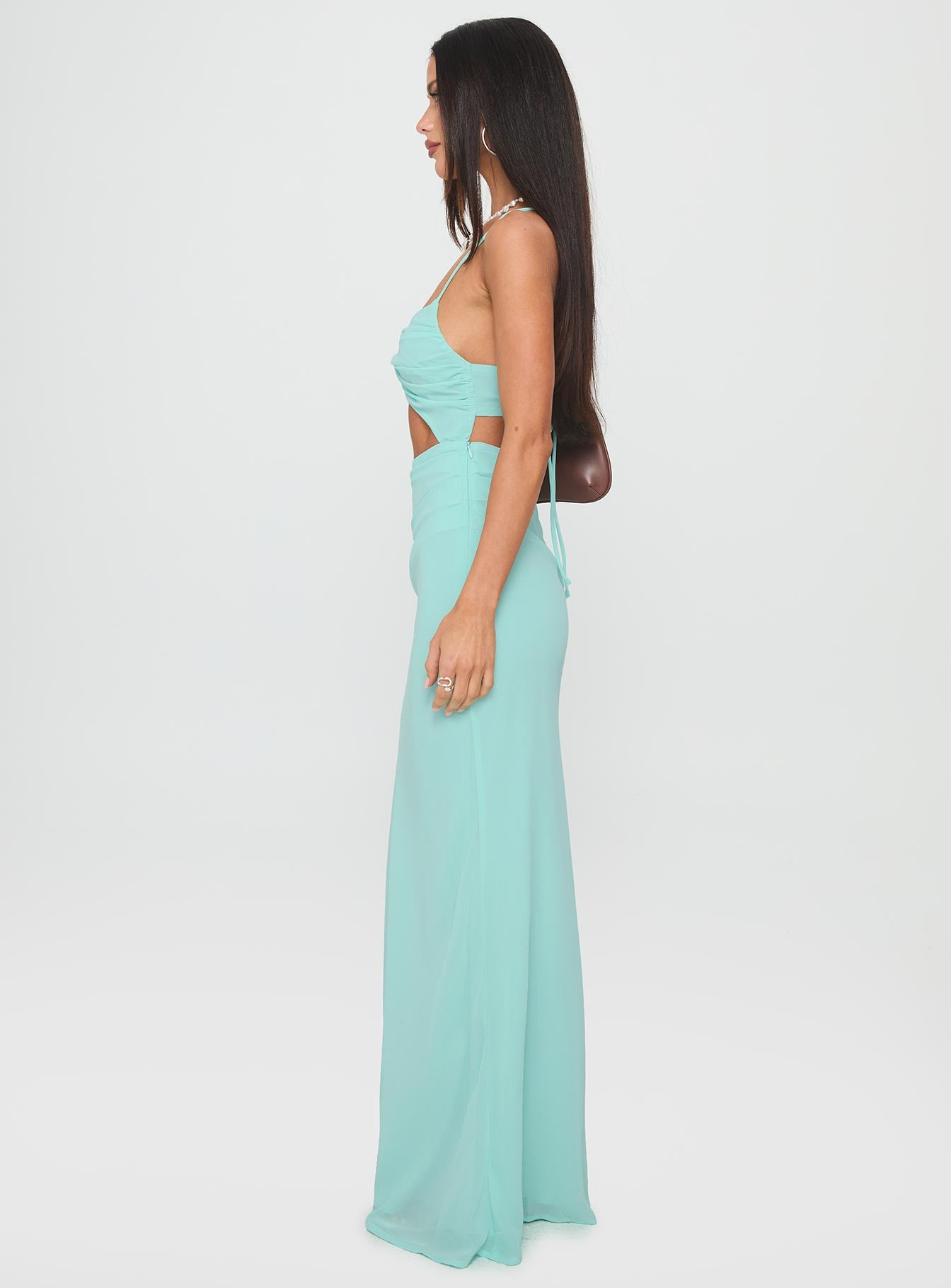 No Control Keyhole Maxi Dress Aqua - Image 4