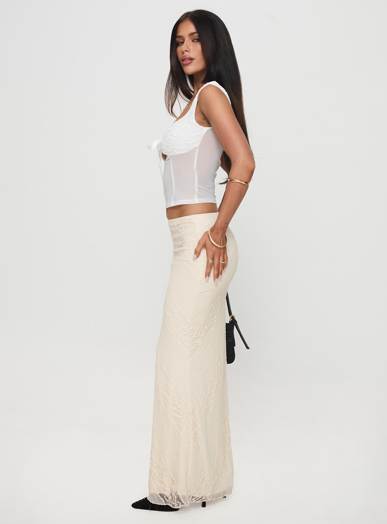 Gazet Maxi Skirt Cream - Image 4