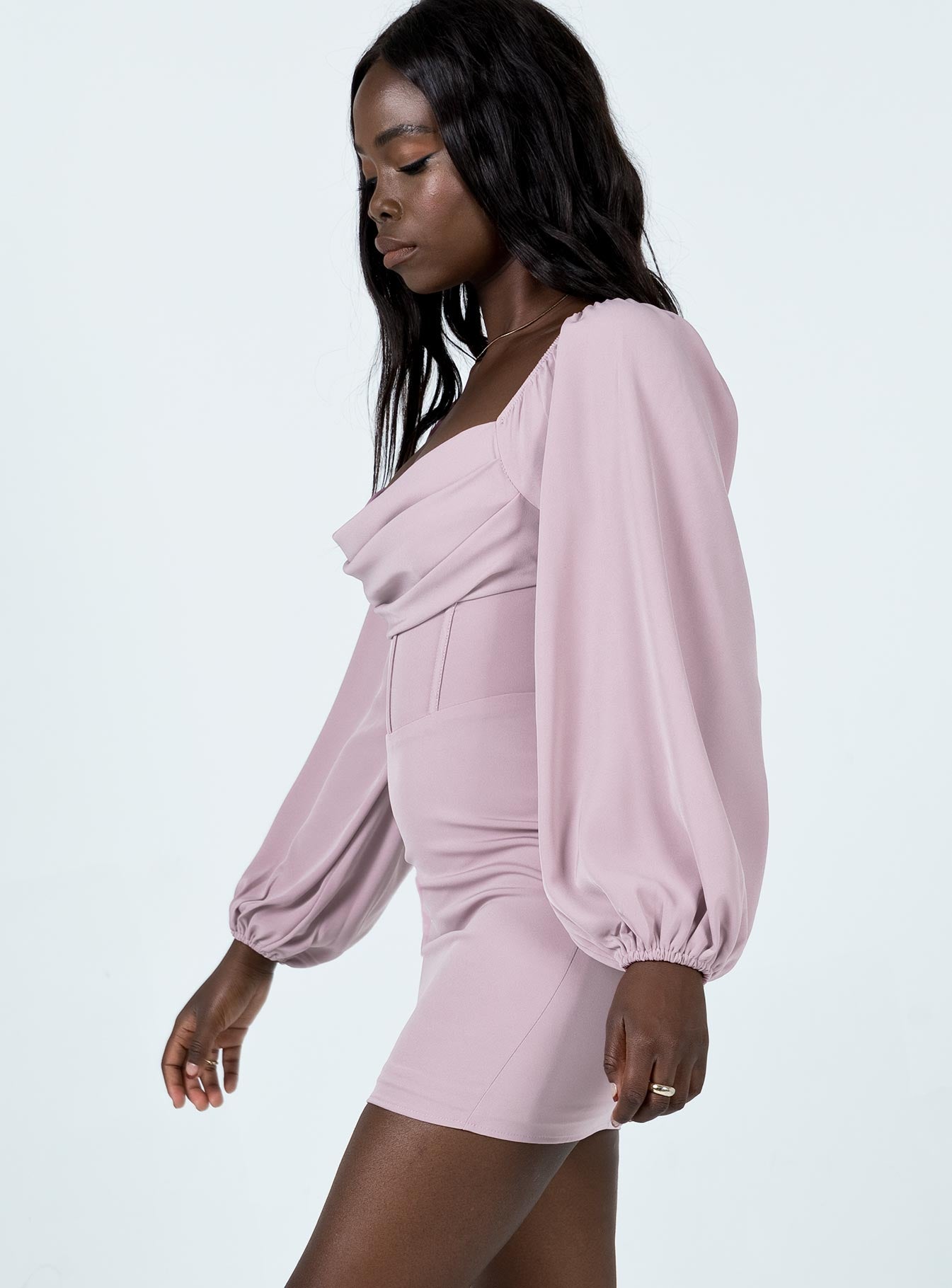 Lillie Long Sleeve Mini Dress Pink - Image 4