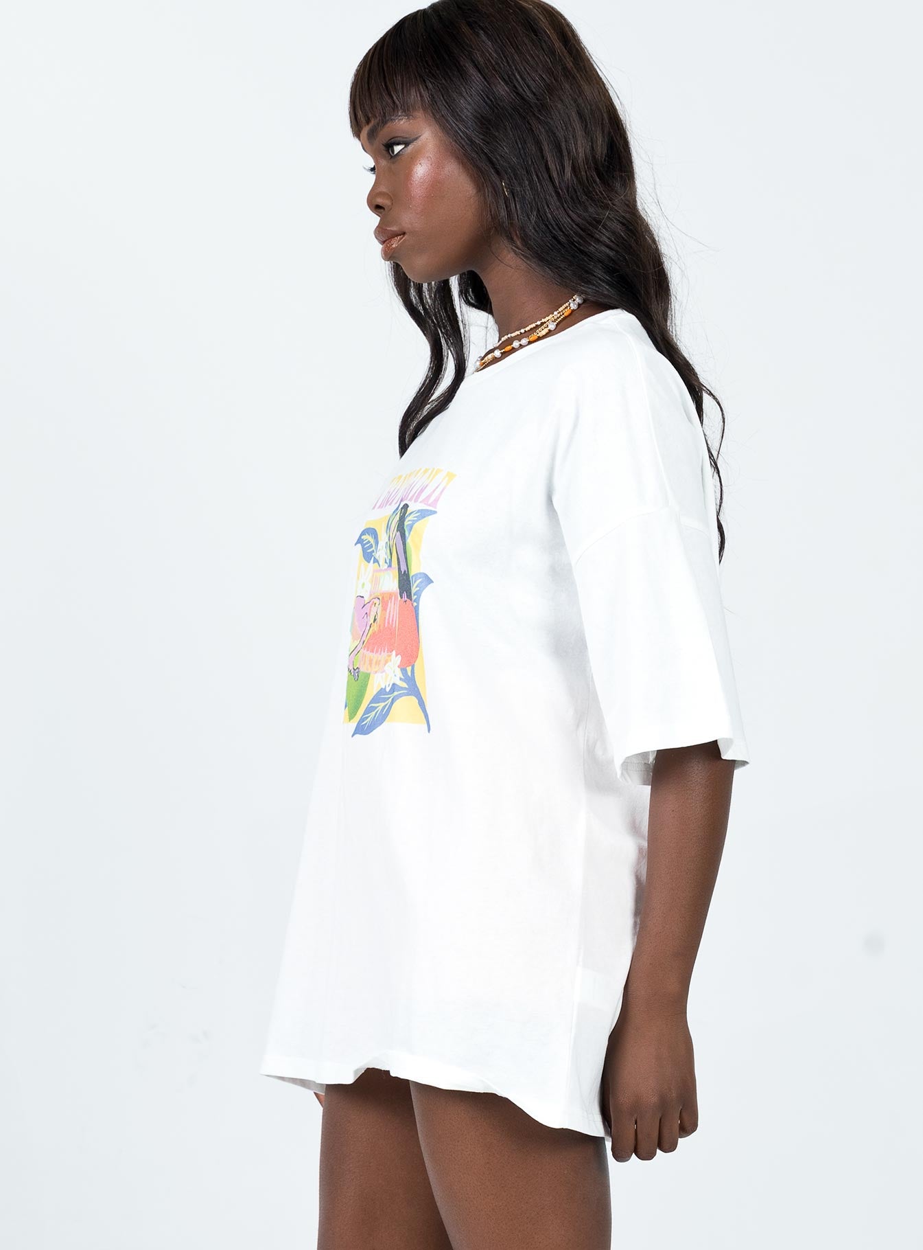 Tropicana Oversized Tee White - Image 5