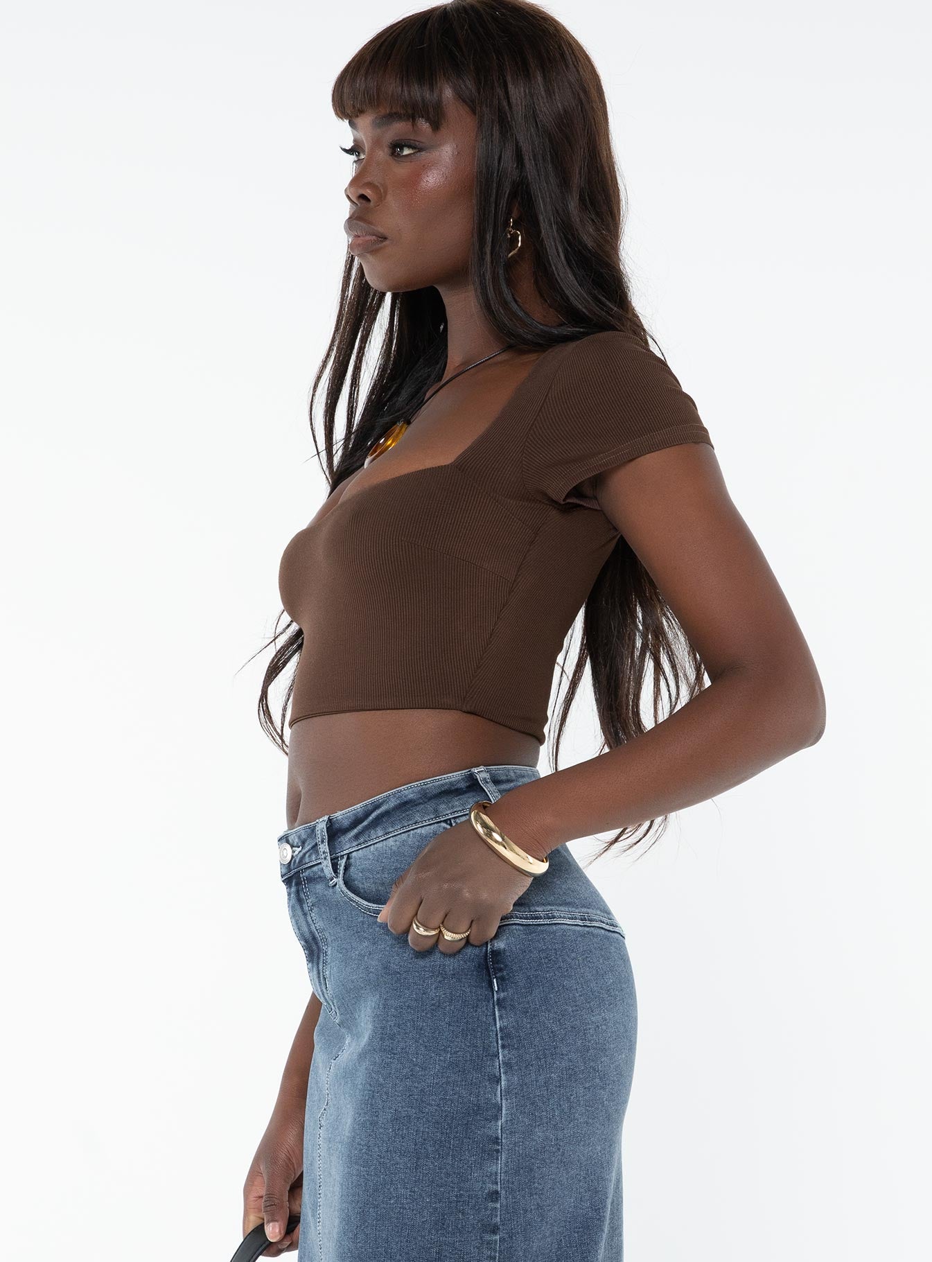 Nolan Short Sleeve Top Brown - Image 4