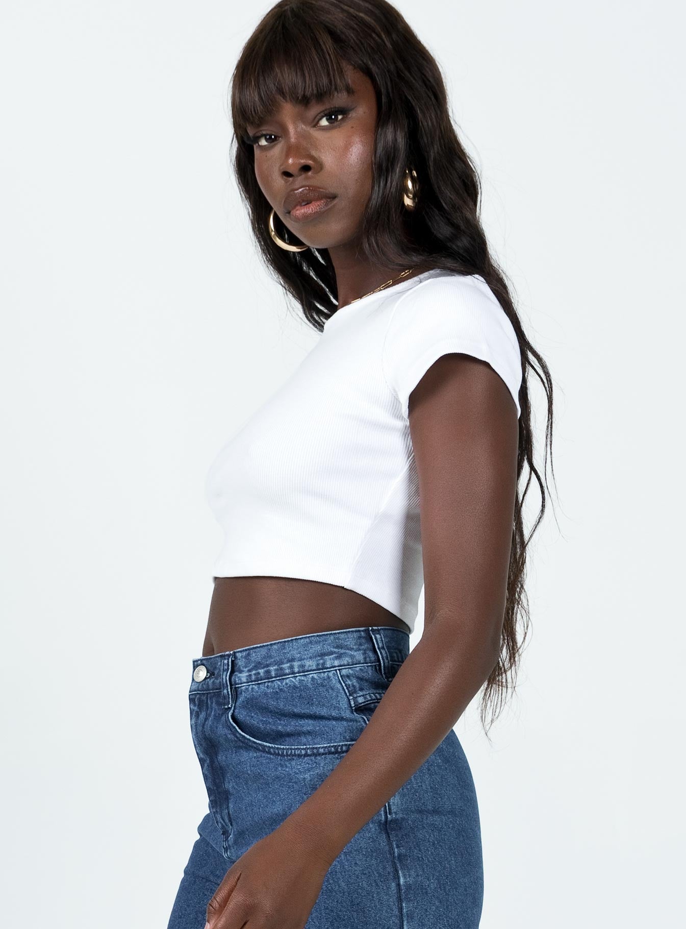 Classic Crop Tee White Petite - Image 4