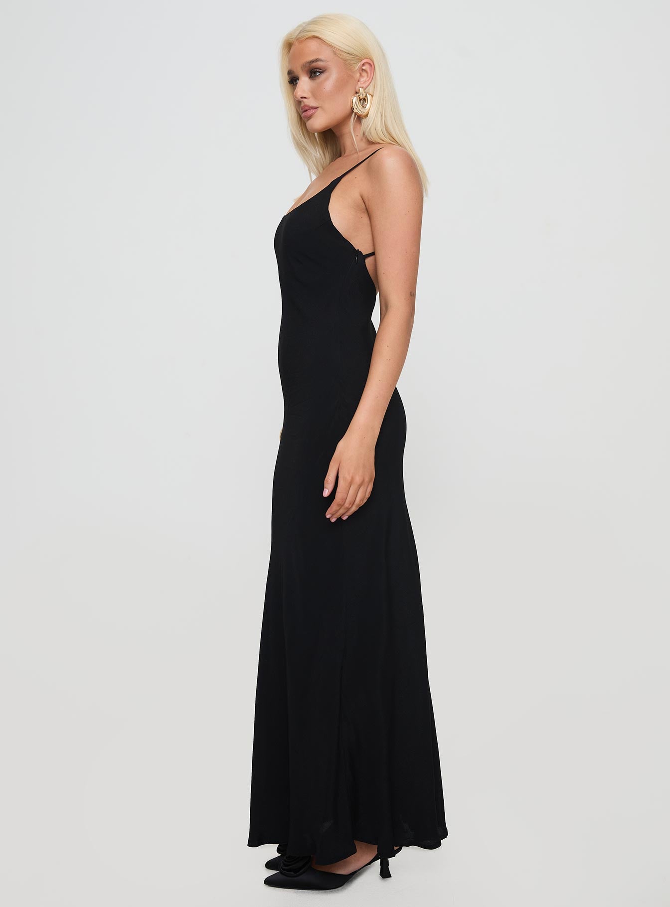 Lagane Bias Cut Maxi Dress Black - Image 4
