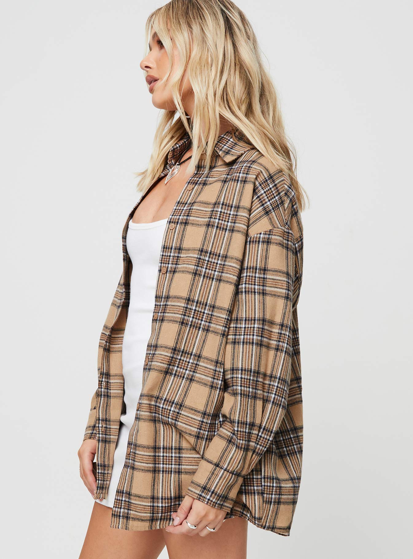 Tollen Shirt Beige Check - Image 4