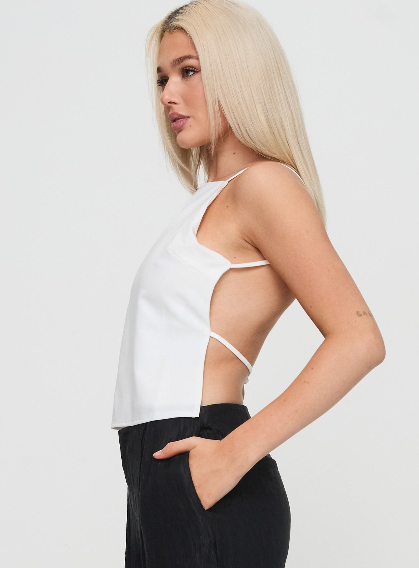Boy Is Mine Backless Top White - Image 4