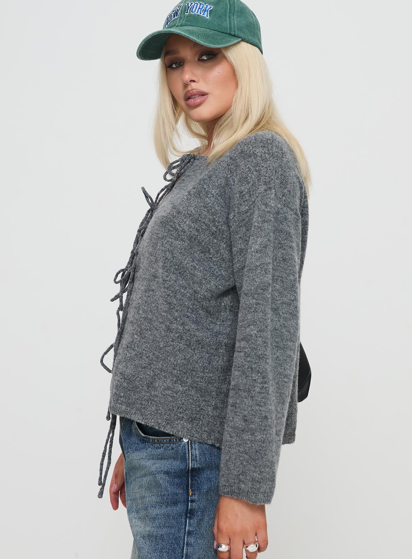 Frosty Knit Cardigan Grey - Image 3