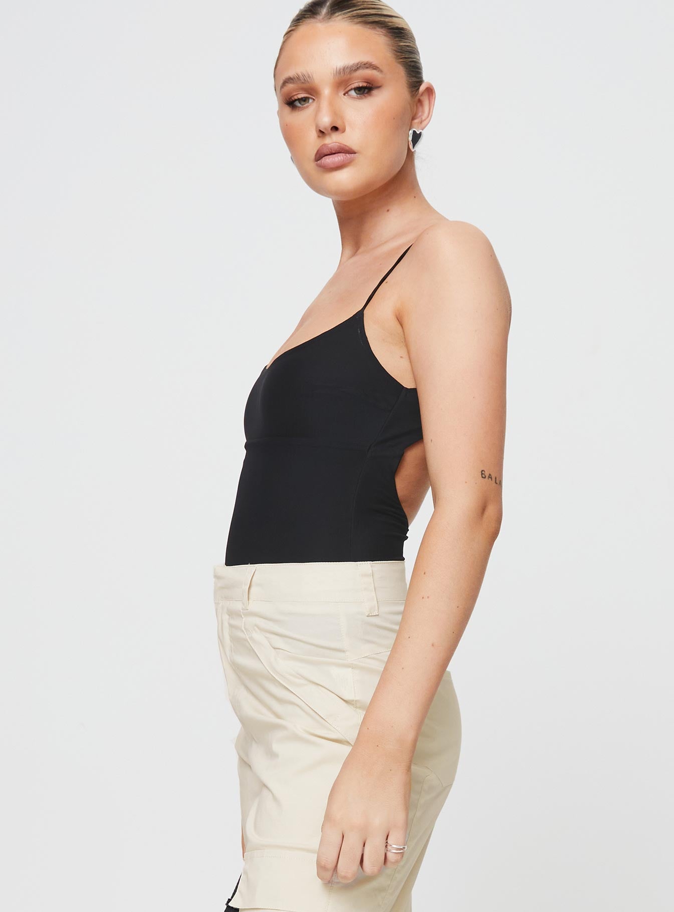 Wheller Open Back Bodysuit Black - Image 3