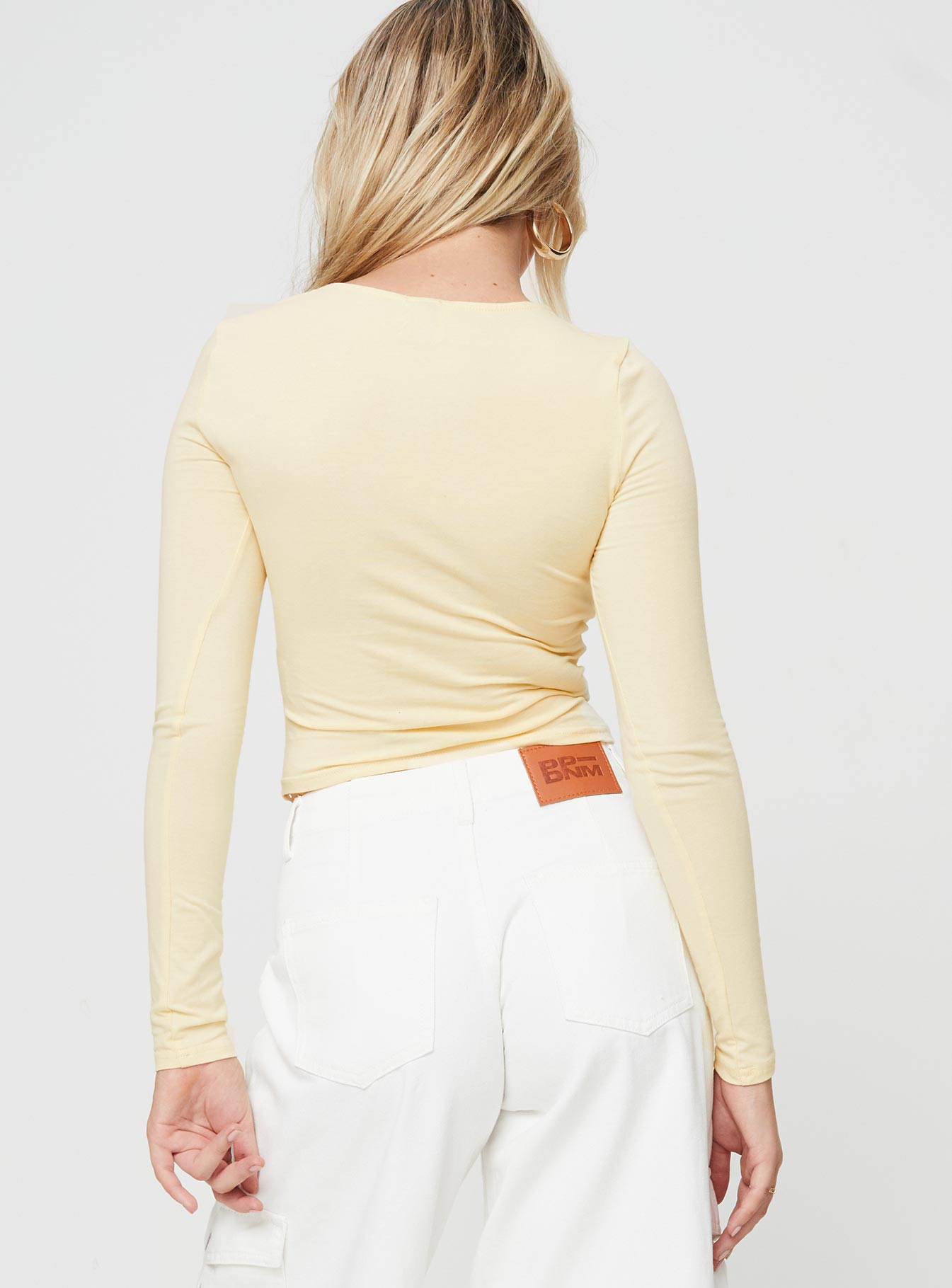 87 Racer Long Sleeve Top Cream - Image 4