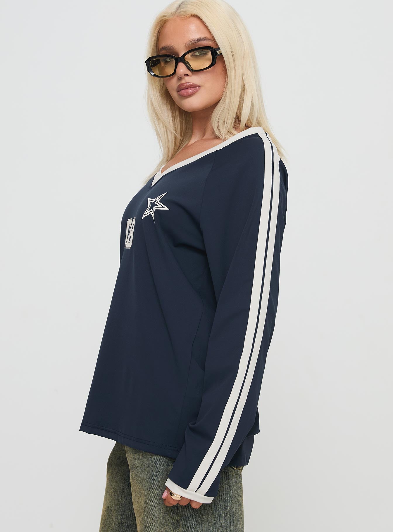 Spectate Top Long Sleeve Navy - Image 4