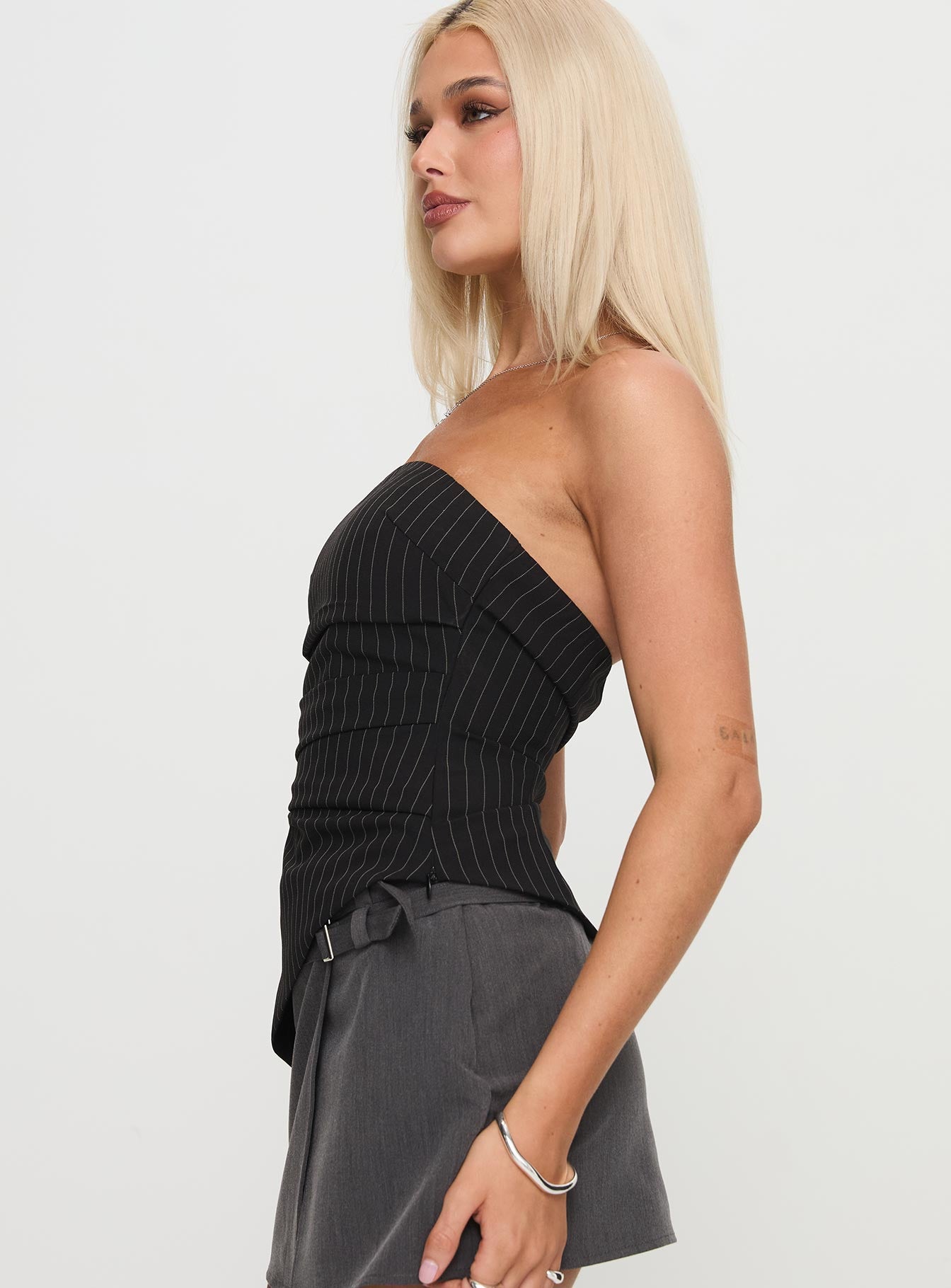 Per Usual Strapless Top Black - Image 3