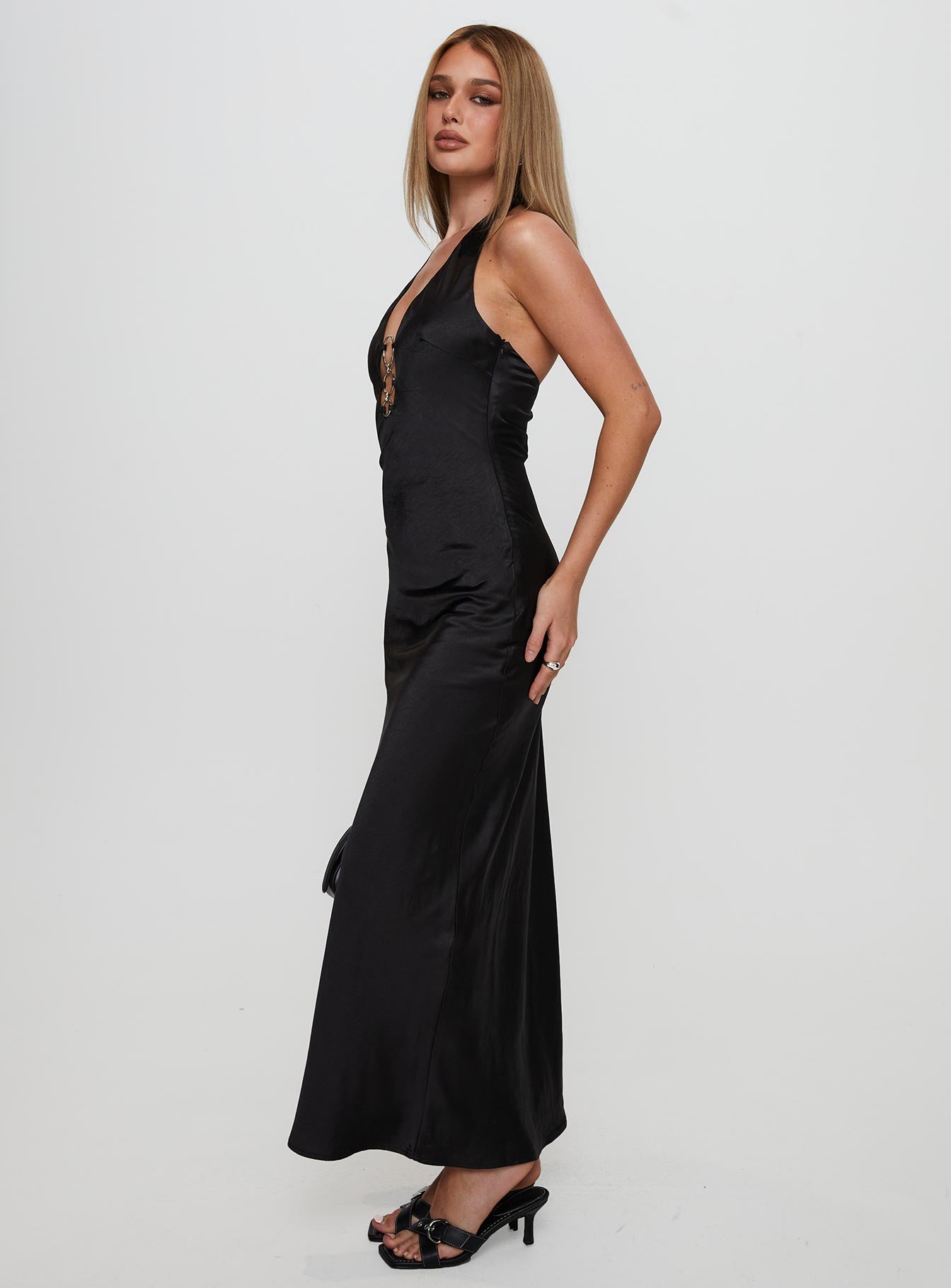 Vasilisa Halter Neck Maxi Dress Black - Image 3
