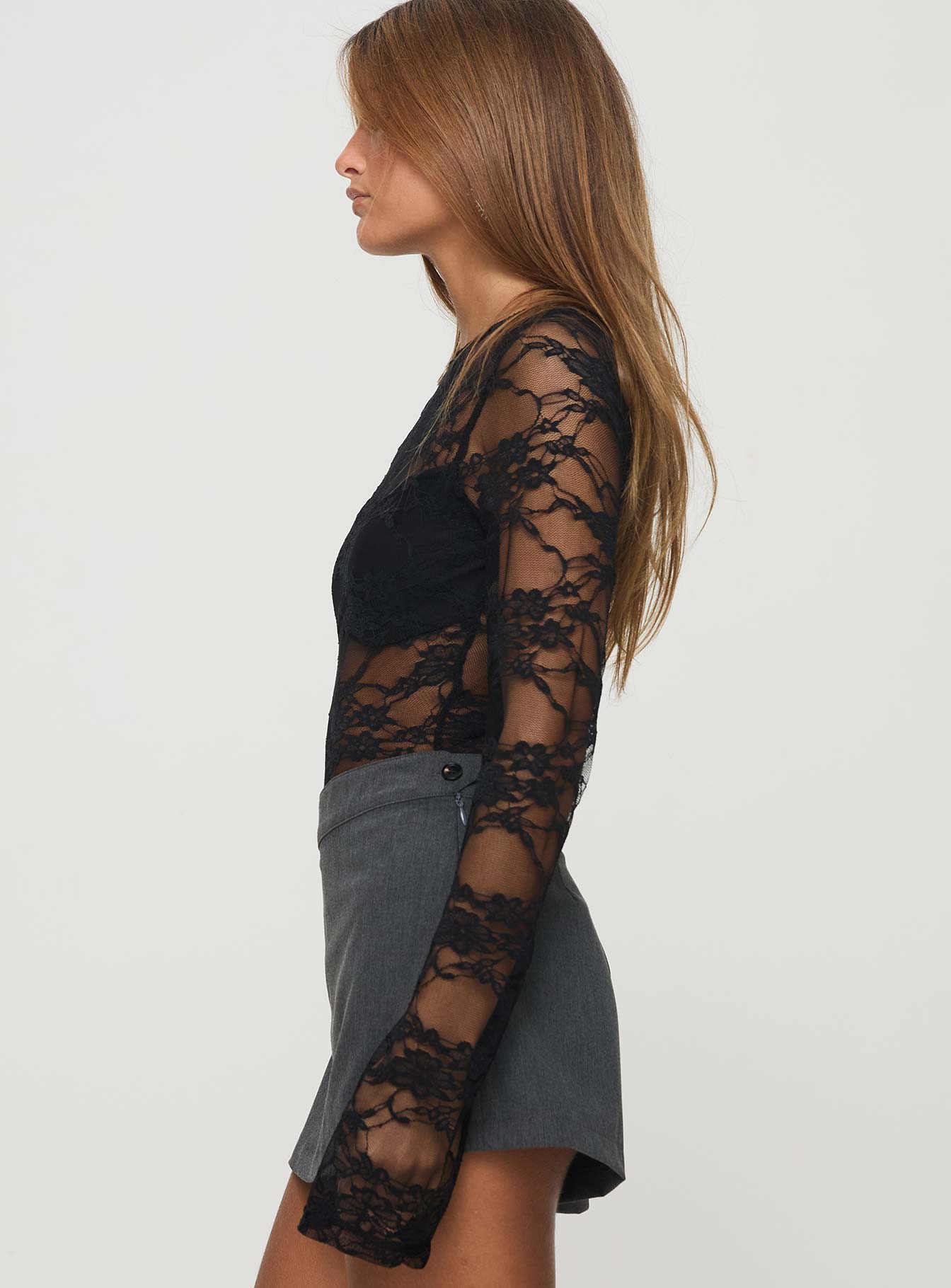 Feelix Long Sleeve Lace Bodysuit Black - Image 4