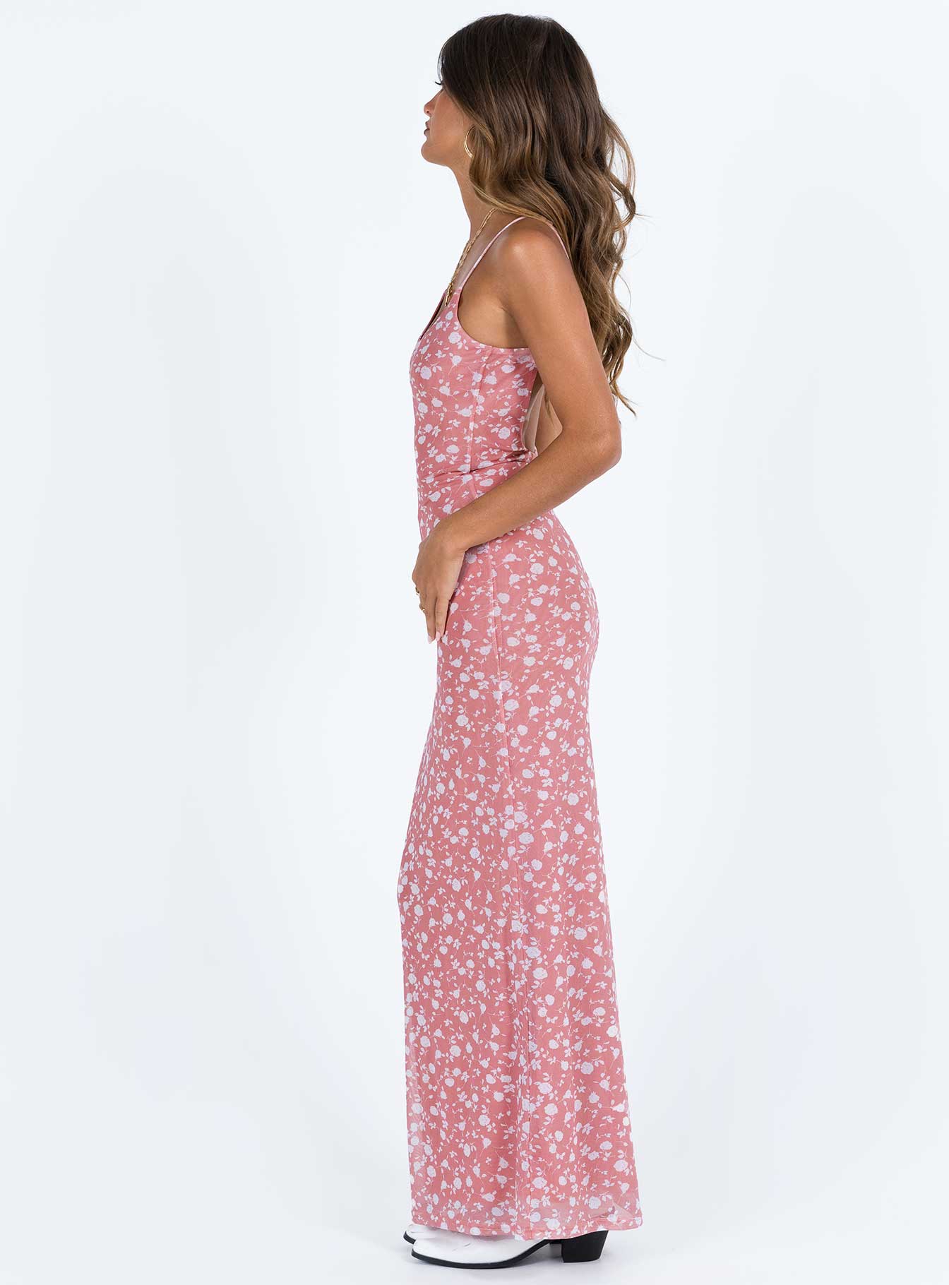 Knox Maxi Dress Pink Floral - Image 4