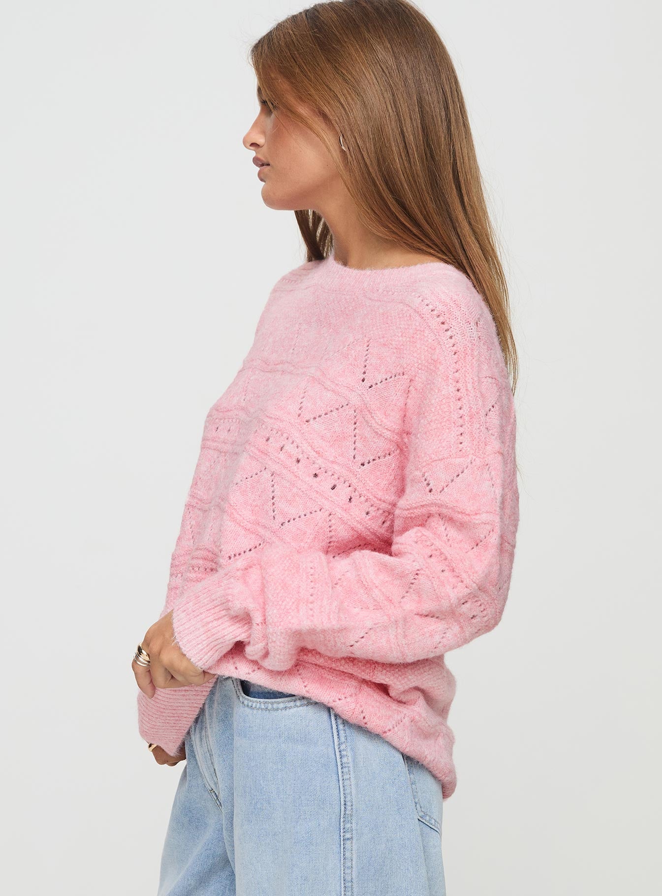 Pierce Pointelle Sweater Blush - Image 3