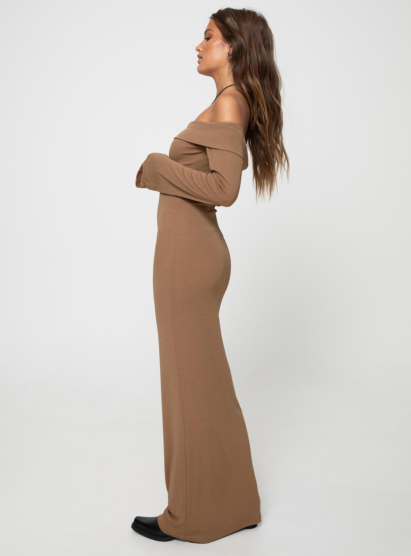 Maida Maxi Dress Light Brown - Image 4