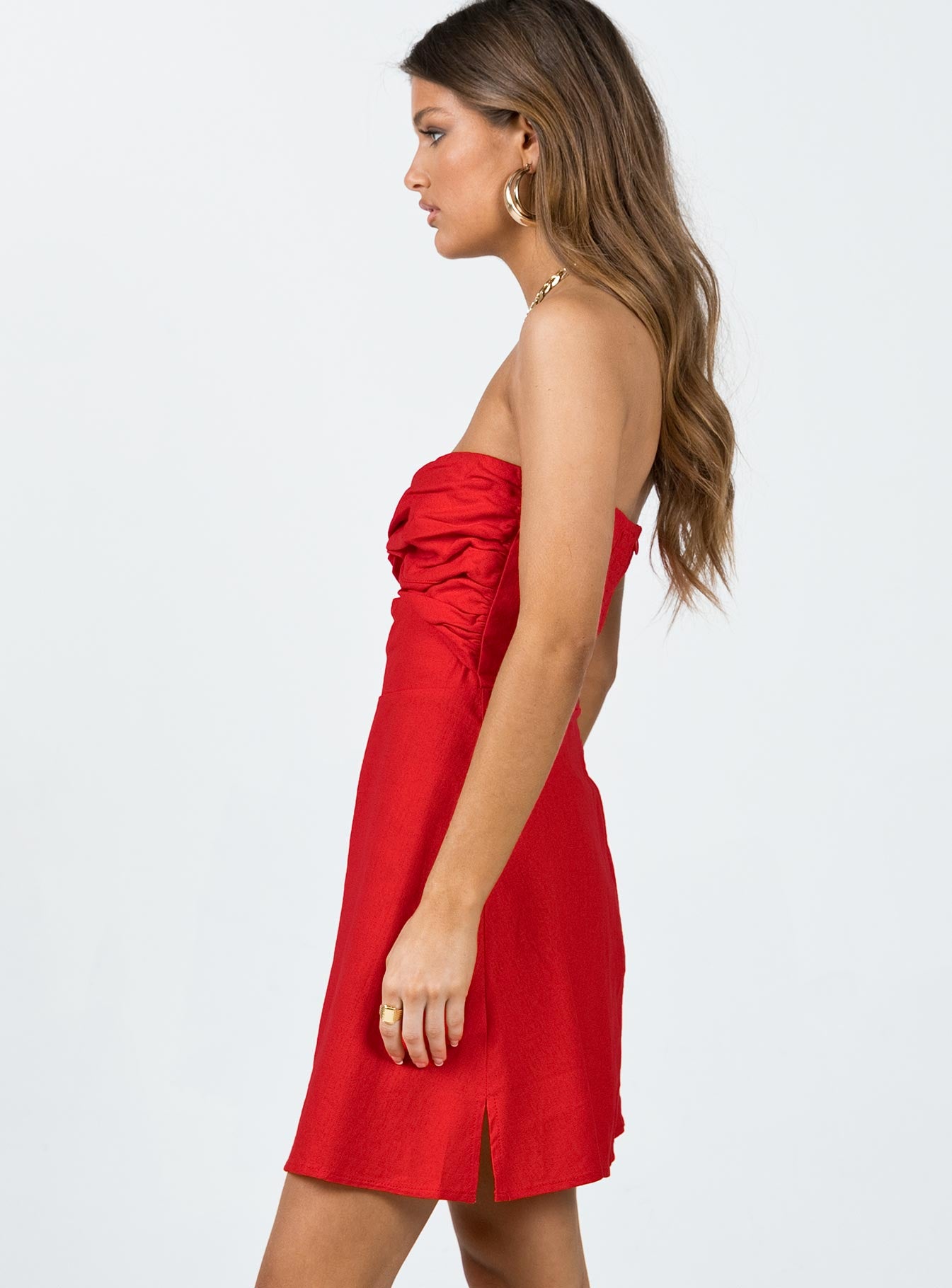 Falling For You Mini Dress Red - Image 4