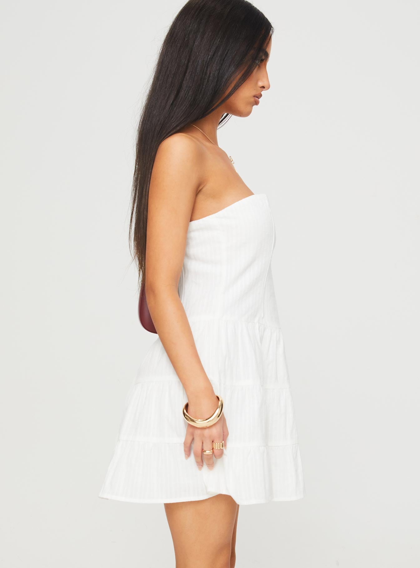 Estria Strapless Mini Dress White - Image 4