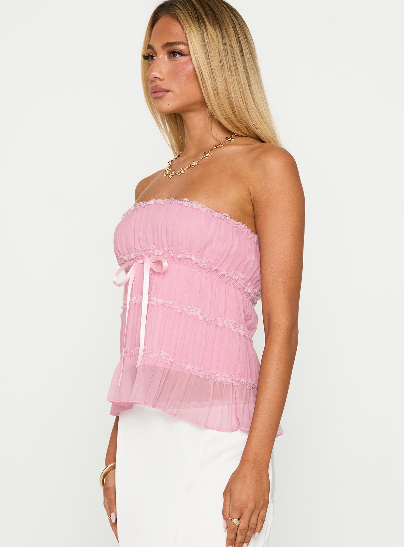 Avelina Strapless Top Pink - Image 4
