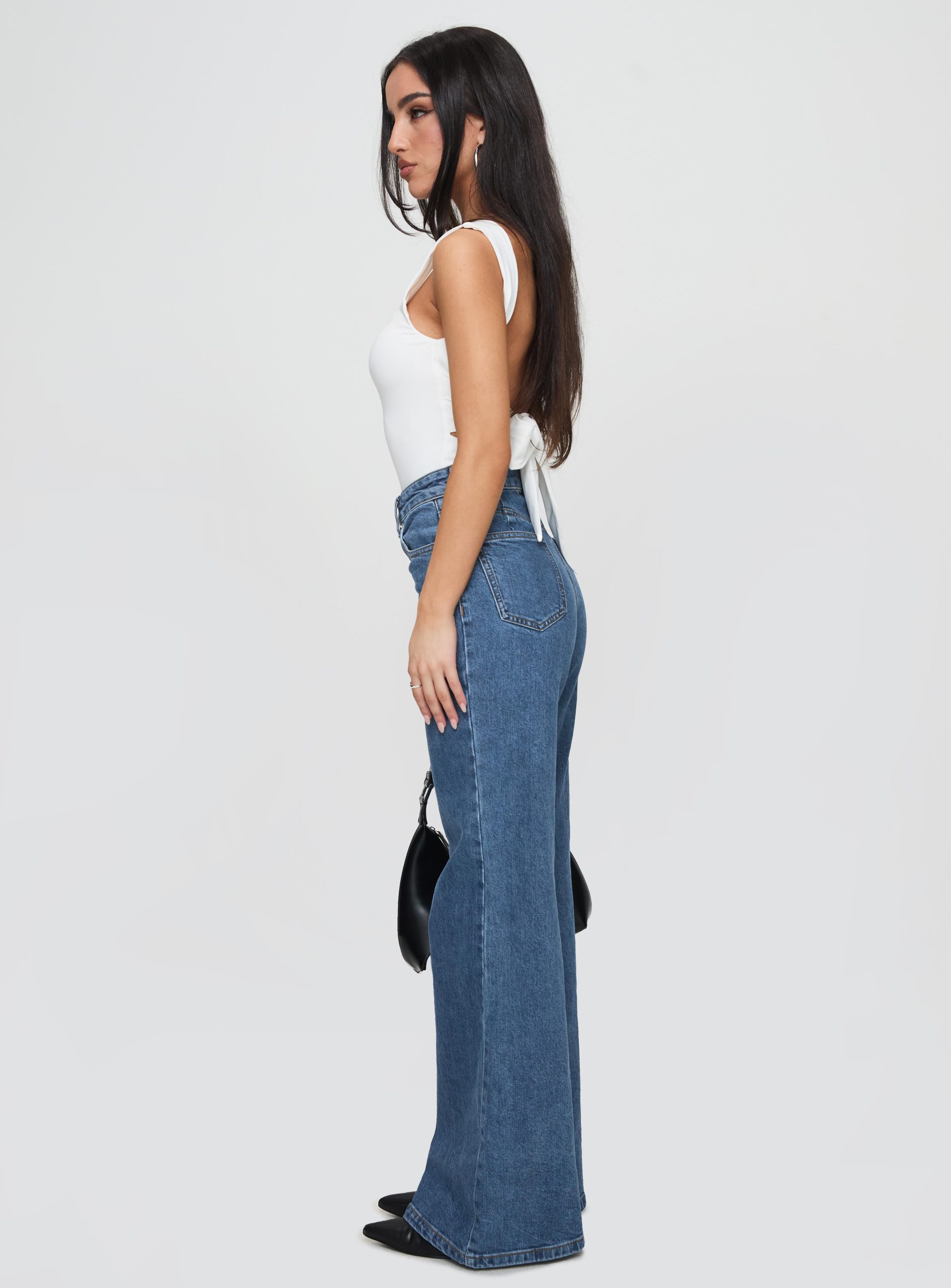 Lucille High Rise Flared Jeans Mid Wash - Image 4
