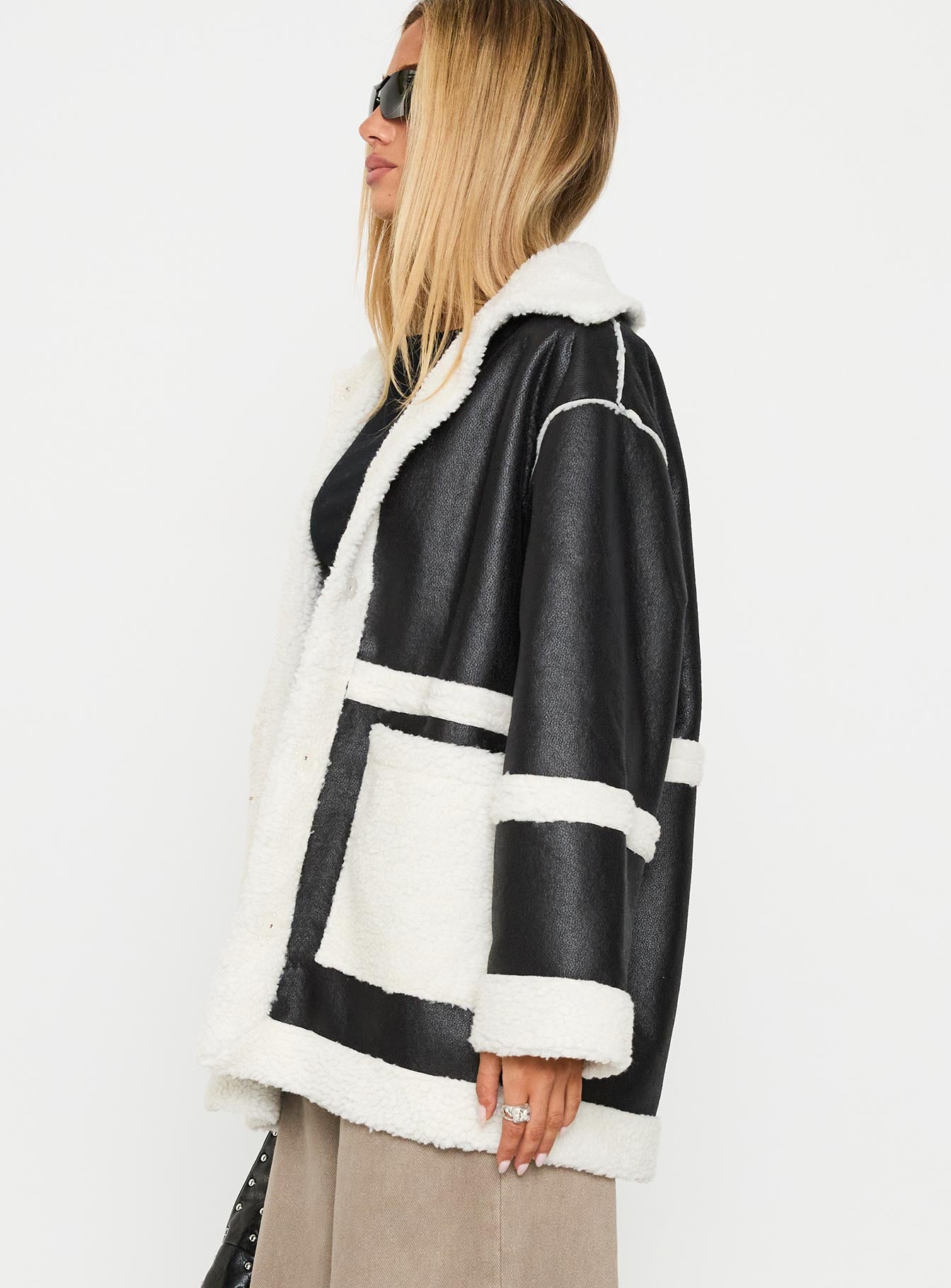 Lexie Faux Leather Jacket Black - Image 4