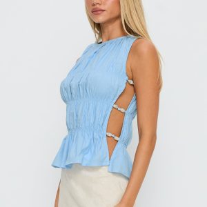 Read My Soul Bead Detail Top Blue