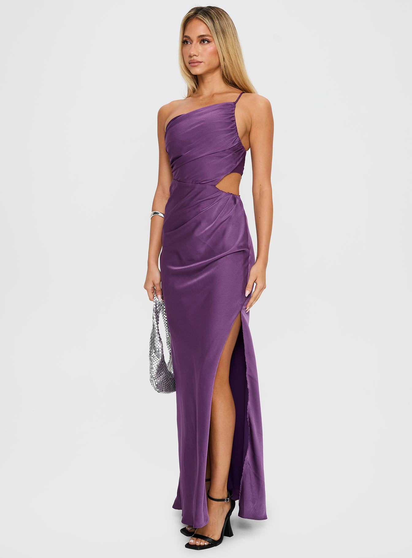 Leading Role One Shoulder Maxi Dress Purple - Image 3