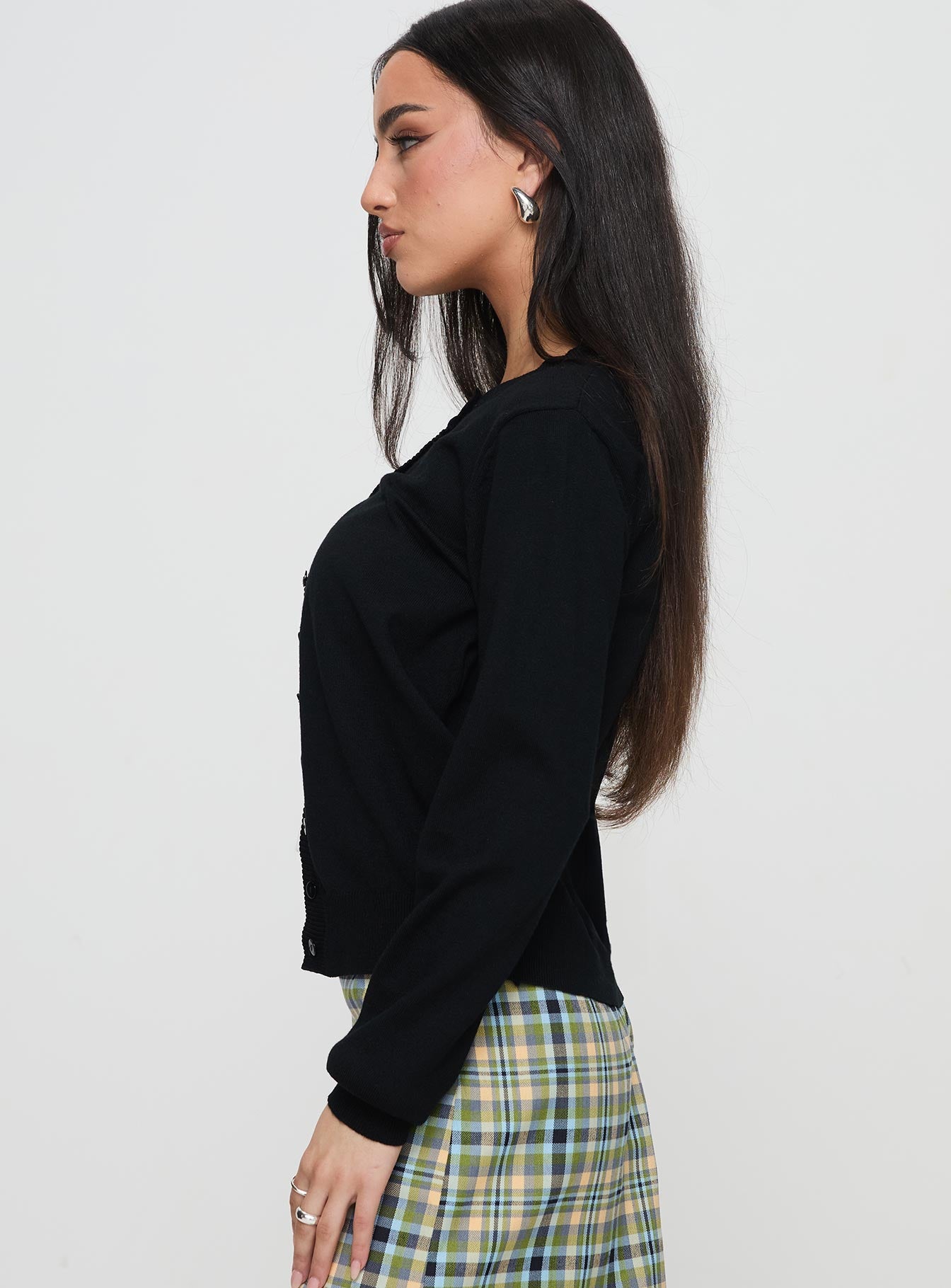 Capeside Knit Cardigan Black - Image 3