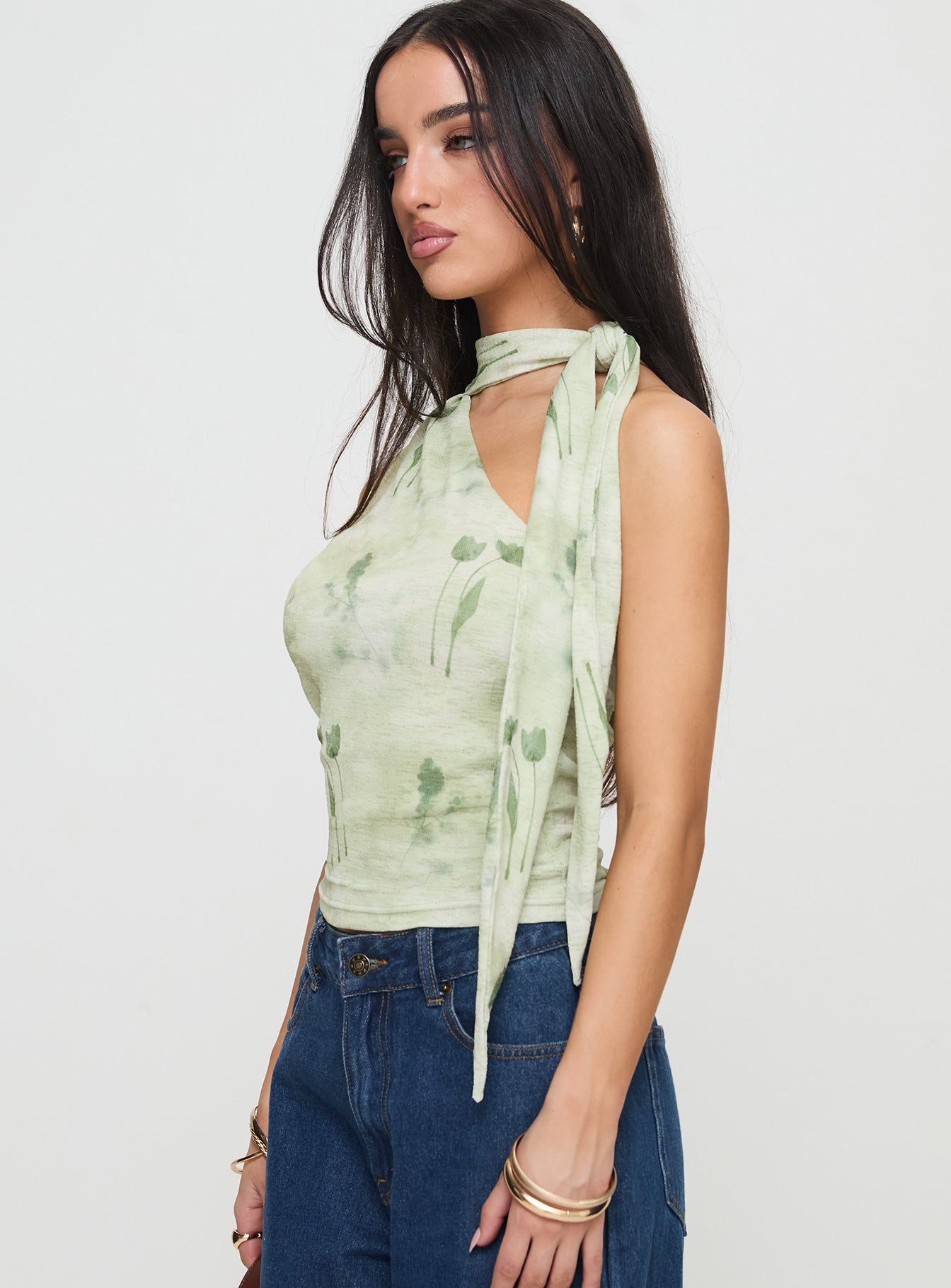 Anderstone Neck Tie Top Green - Image 4