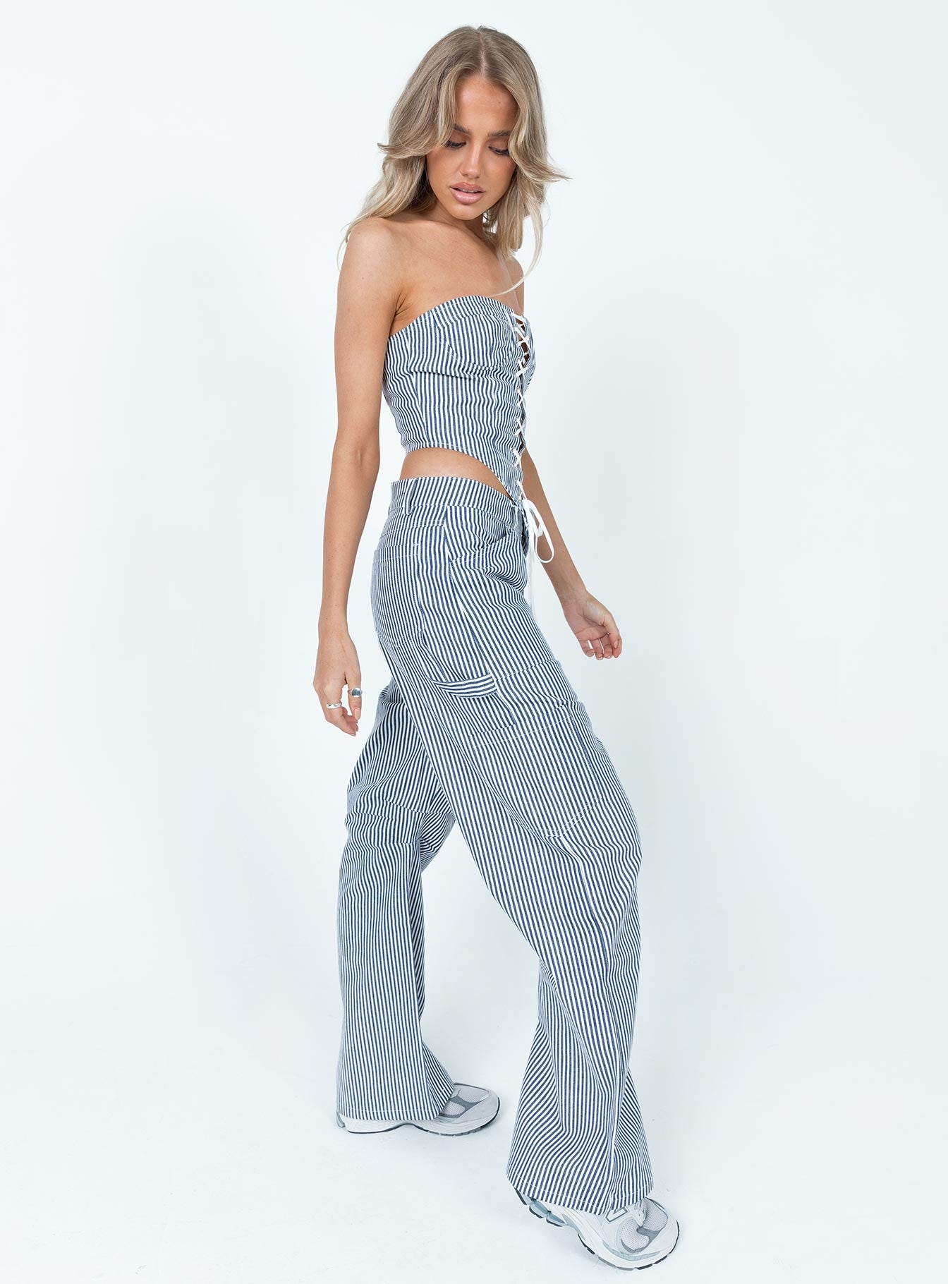 Miami Vice Pants Navy Pinstripe - Image 4