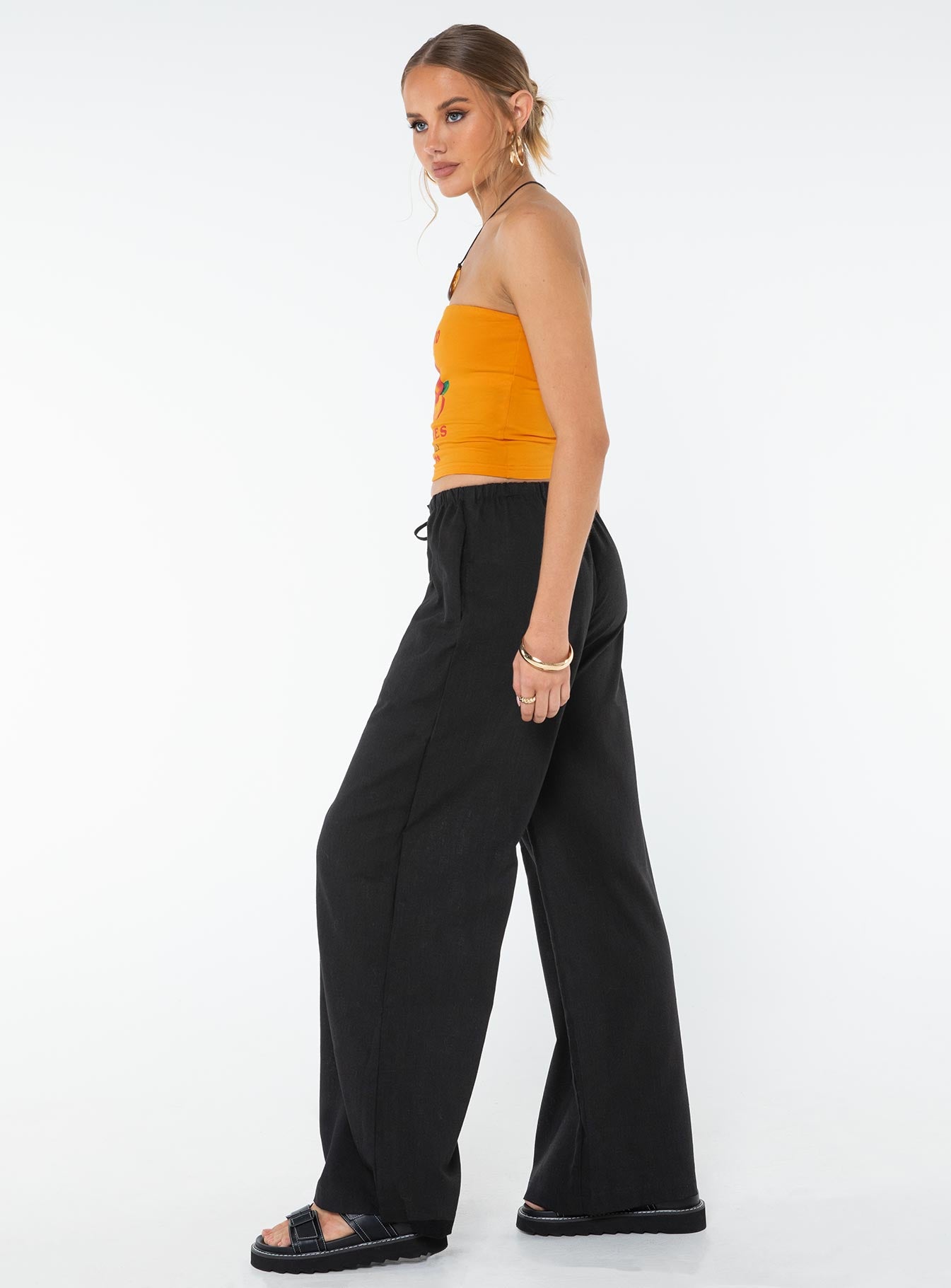 Ogilvie Linen Blend Pants Black - Image 4