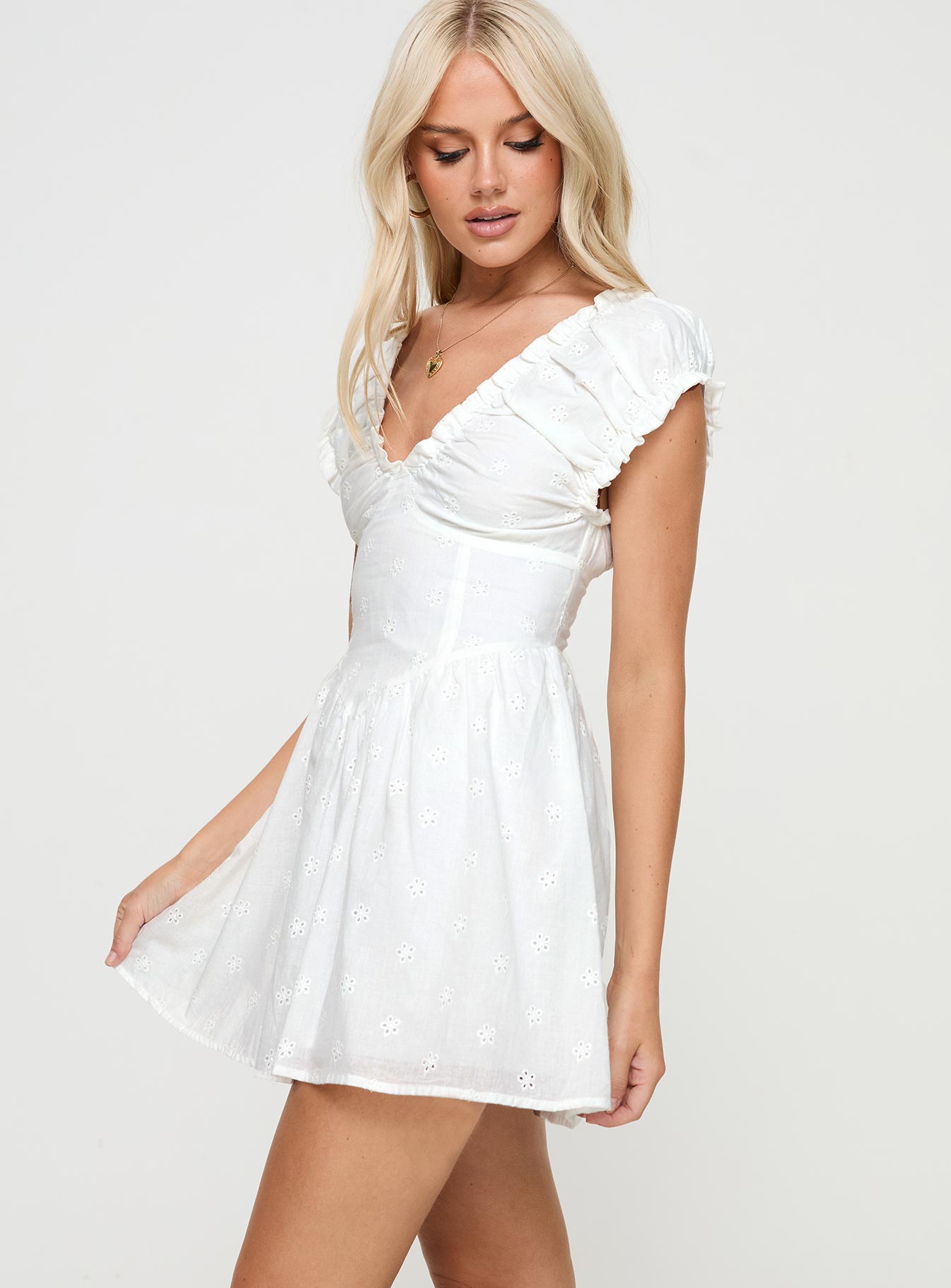 Otilia Mini Dress White - Image 4