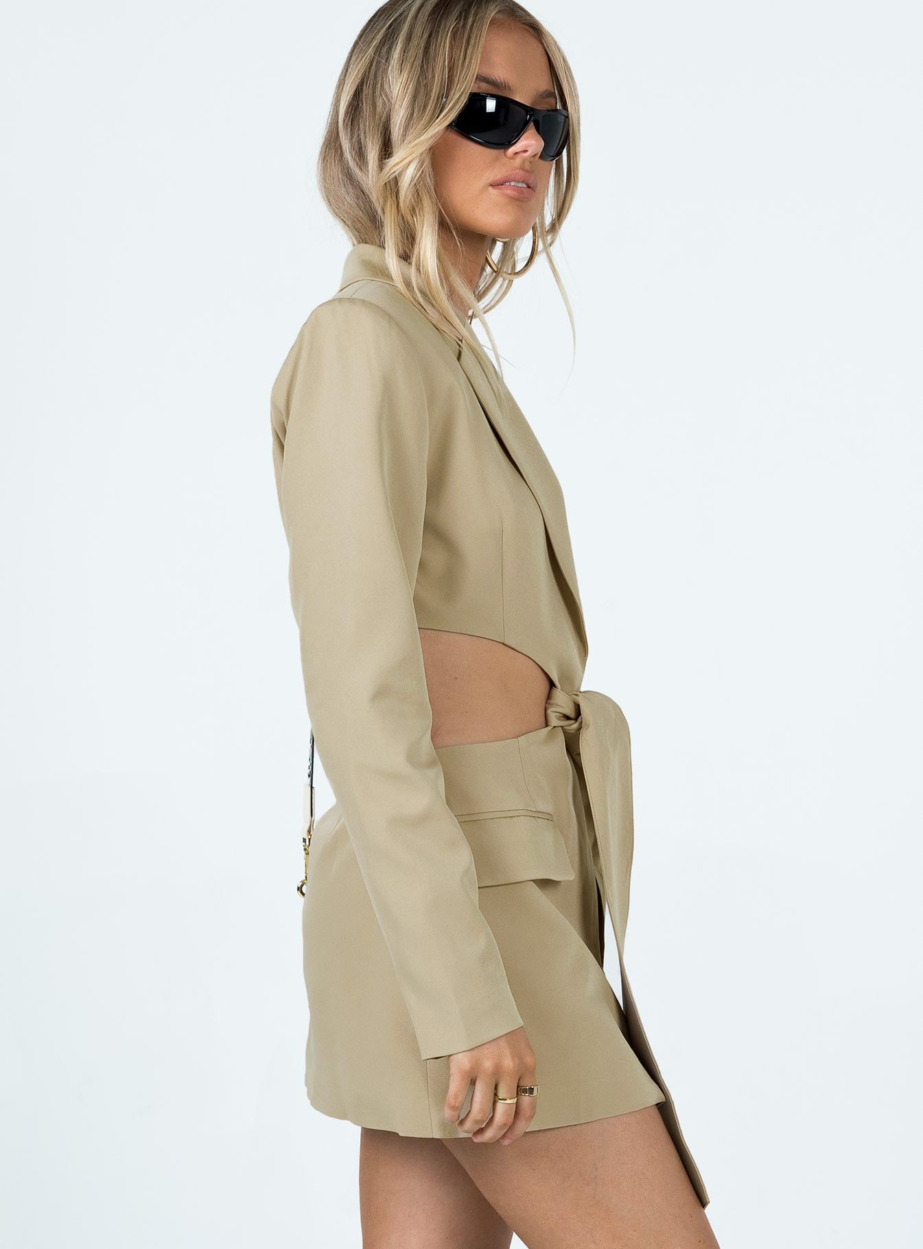 LA Confidential Mini Dress Camel - Image 4