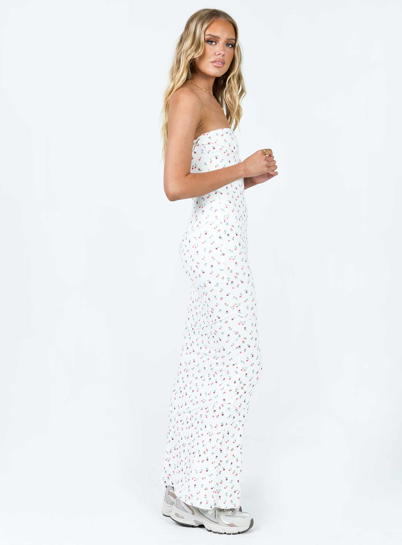 Oscar Maxi Dress White Floral - Image 4