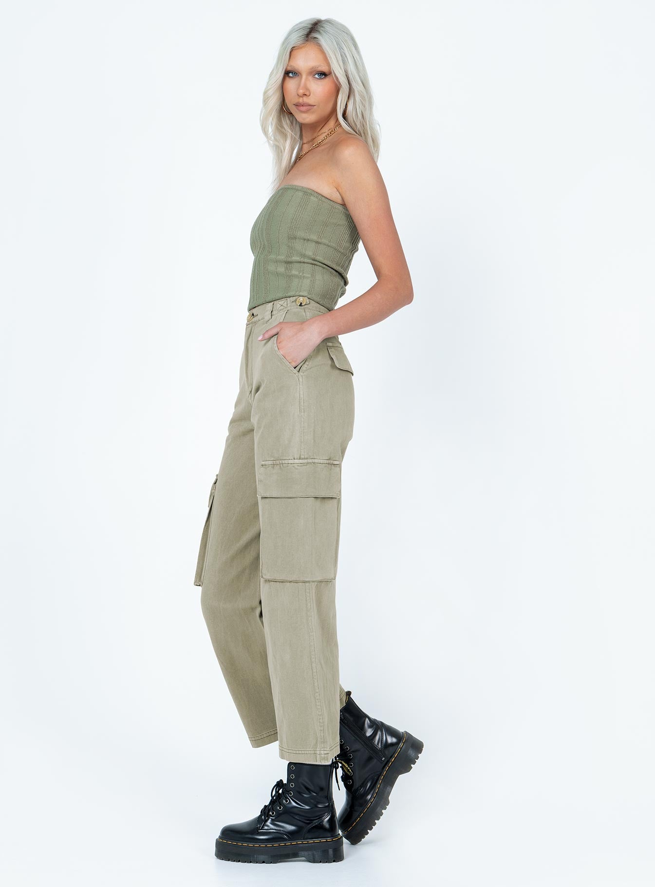 The Stevie Cargo Pants Khaki - Image 4