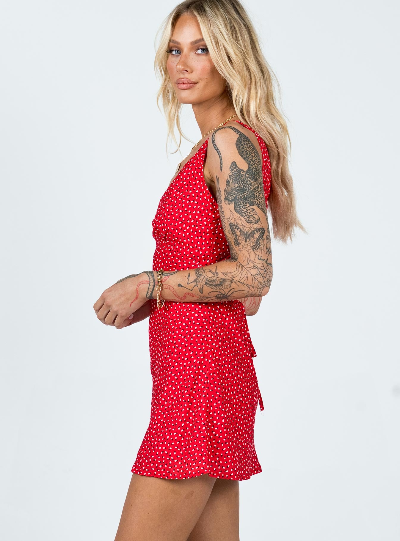 Nellie Mini Dress Red Floral - Image 4