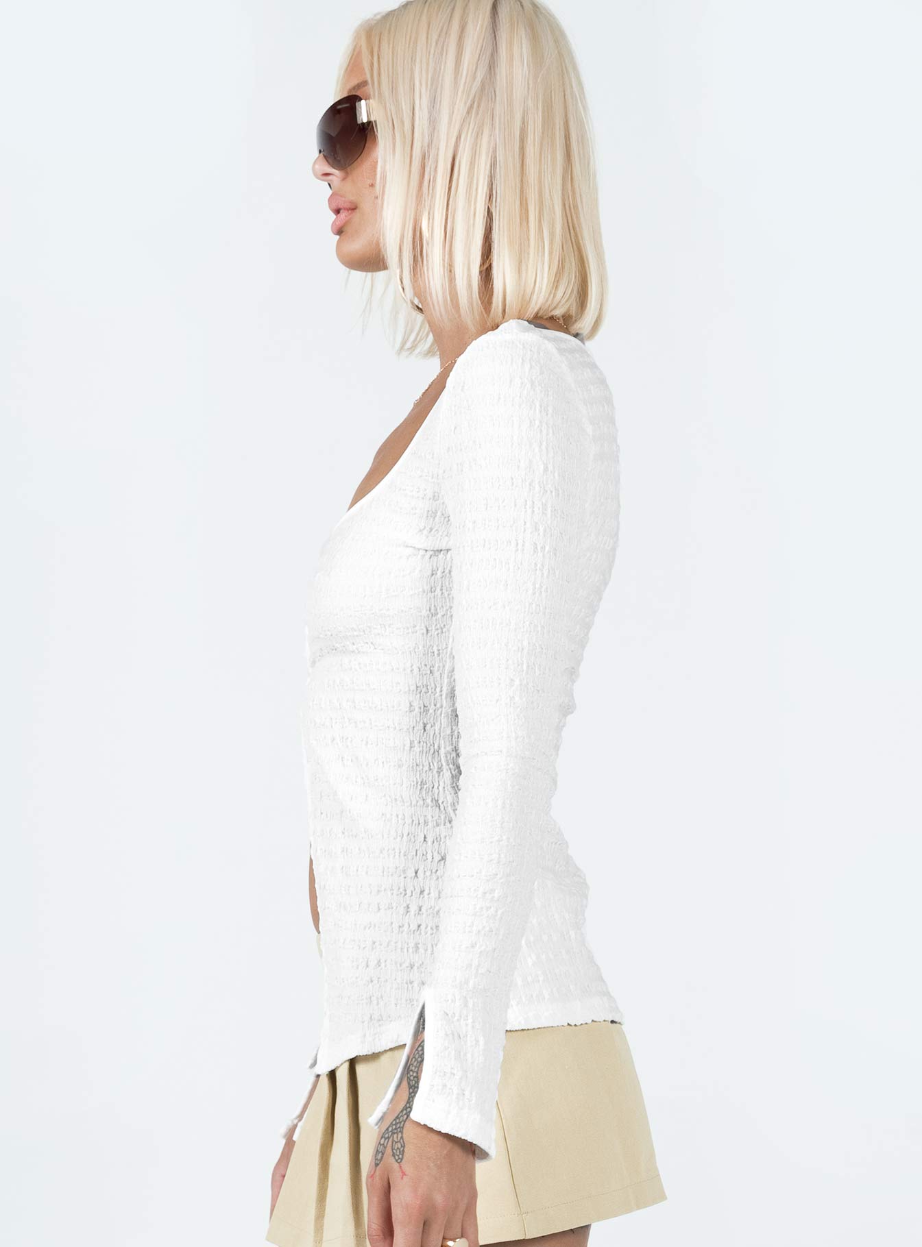 Waylett Long Sleeve Top White - Image 3