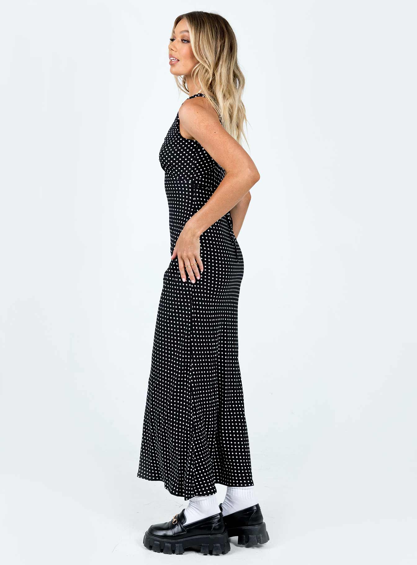 Nellie Maxi Dress Black Polka Dot - Image 4