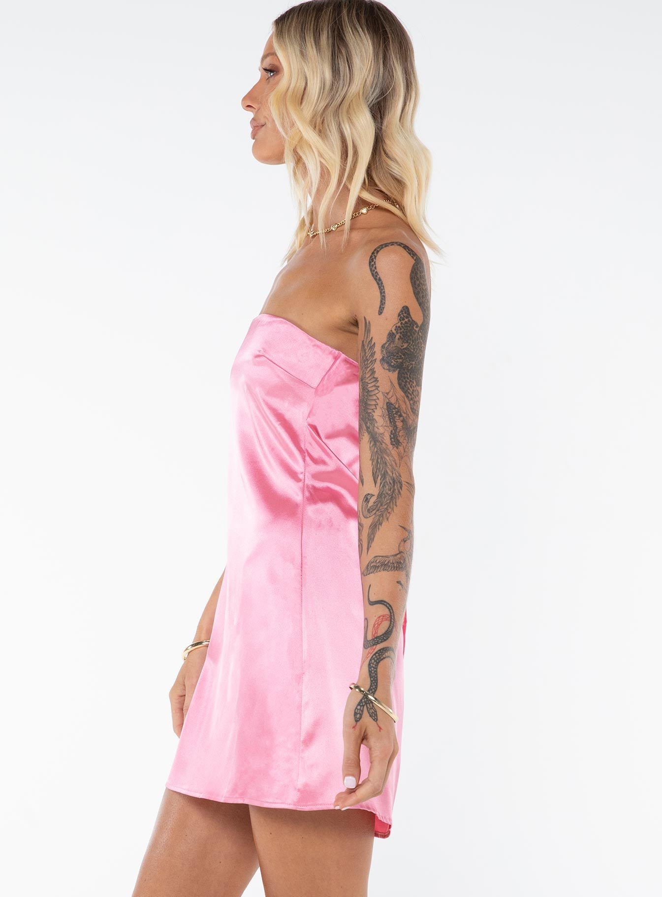 Shaya Strapless Mini Dress Pink Tall - Image 4