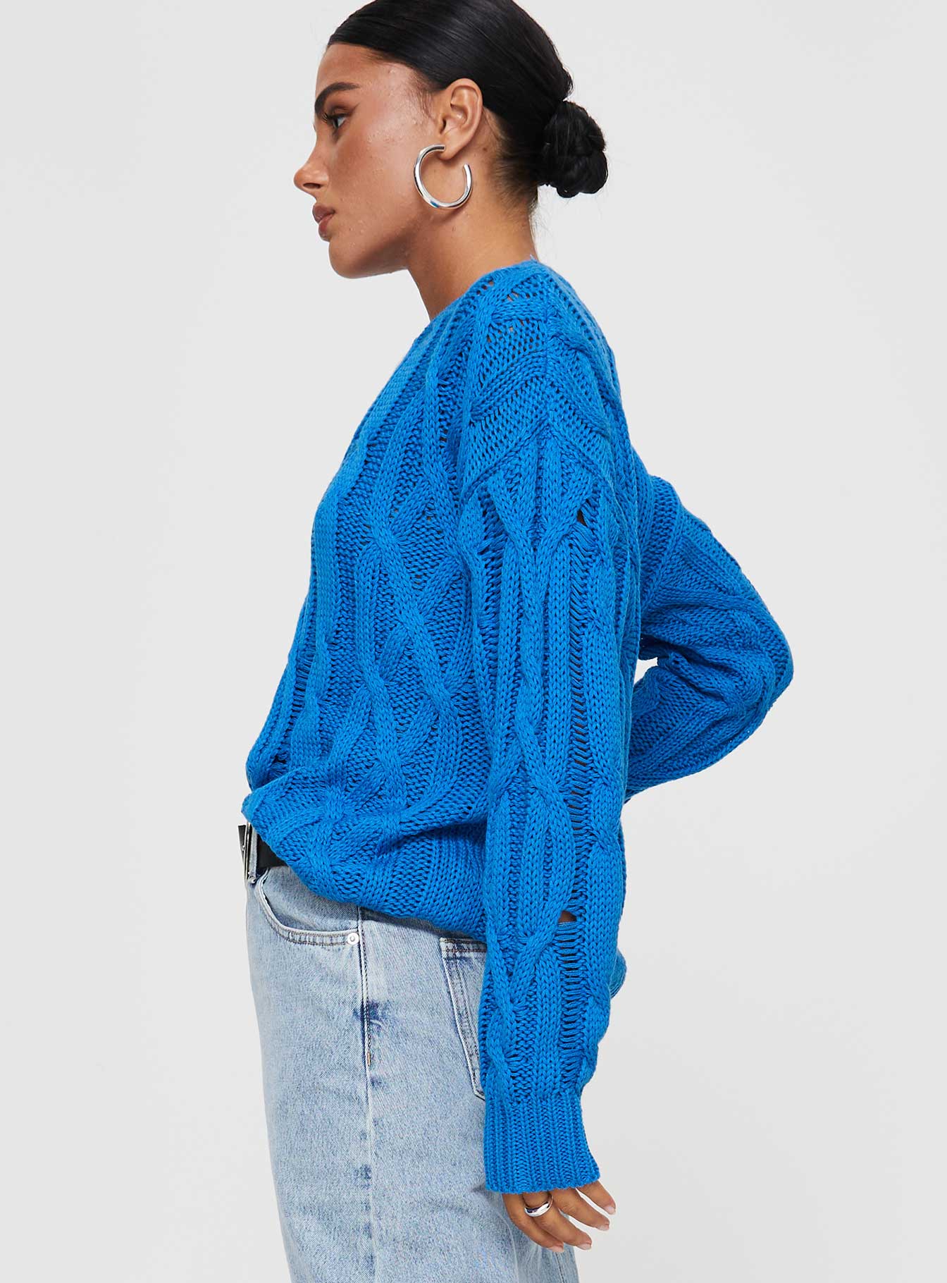 Stiles Cable Knit Sweater Blue - Image 4
