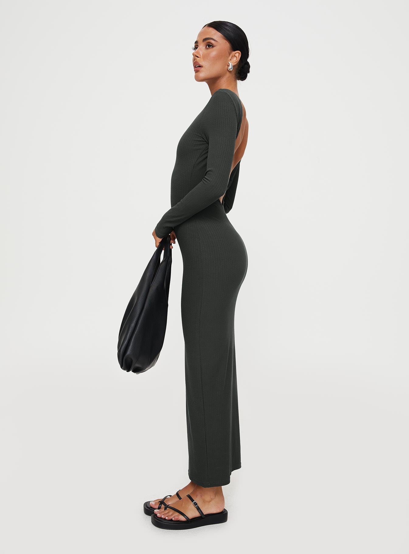 Begala Long Sleeve Maxi Dress Slate - Image 4
