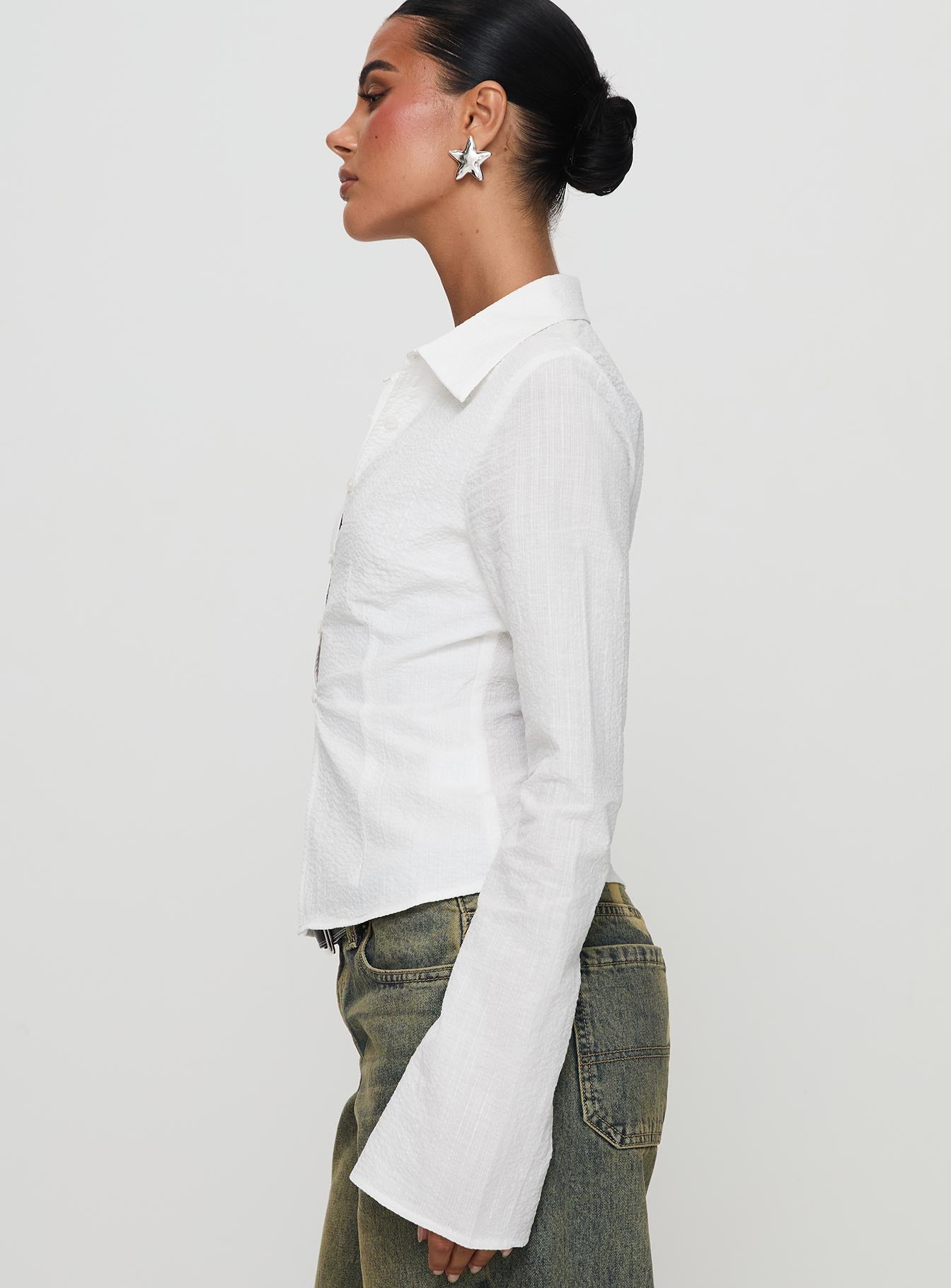 Foxley Long Sleeve Top White - Image 4
