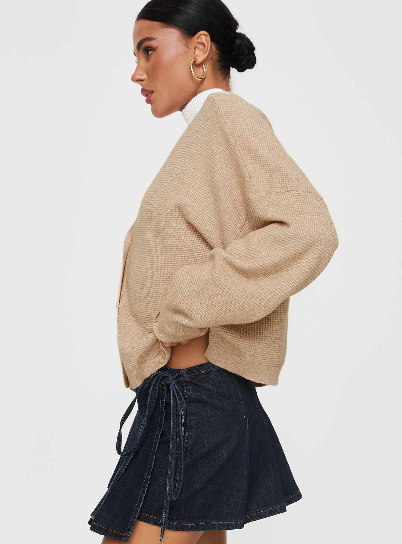 Theo Cardigan Beige - Image 4