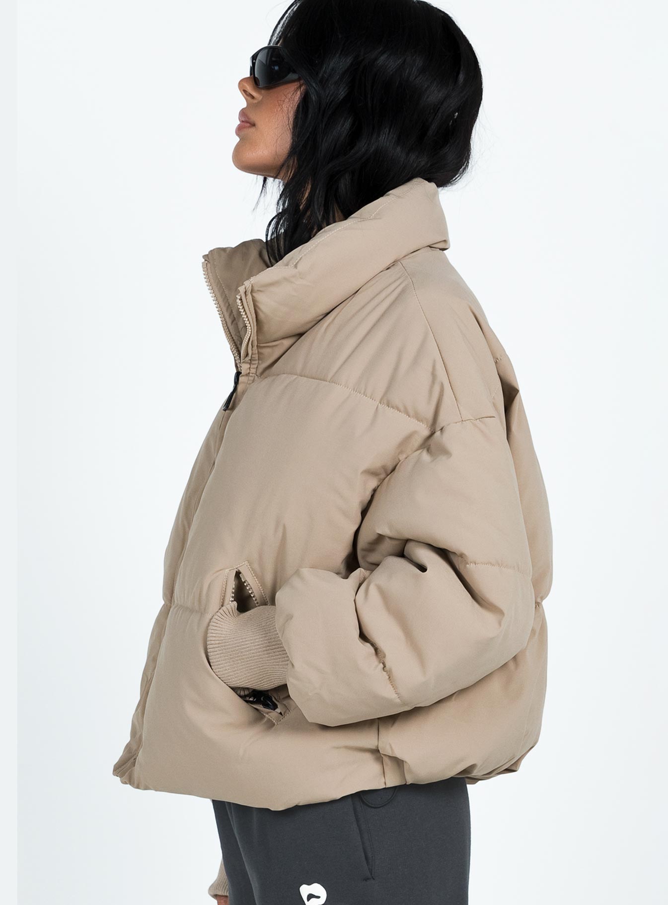 7th Avenue Puffer Jacket Beige - Image 4